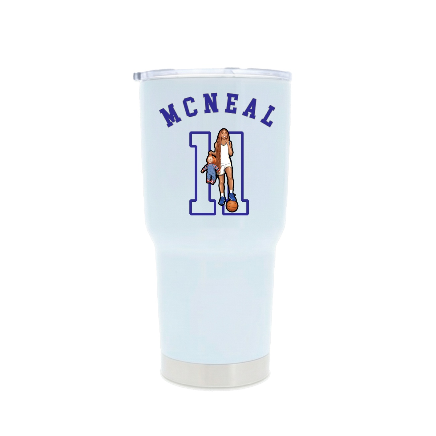 30oz Stainless Steel Tumbler — Shirsey Arch in White