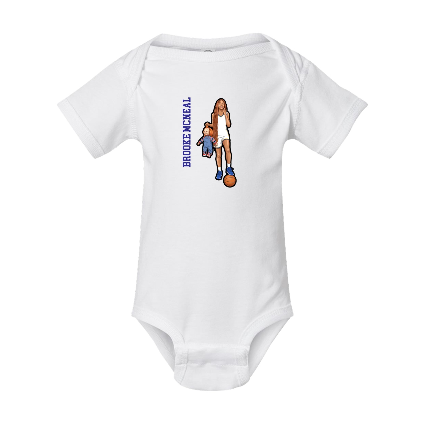 Baby Onesie — Name Vertical in White