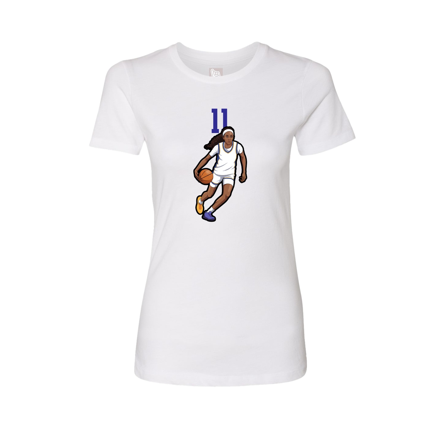 Fitted Women's Tee — Number Top in White