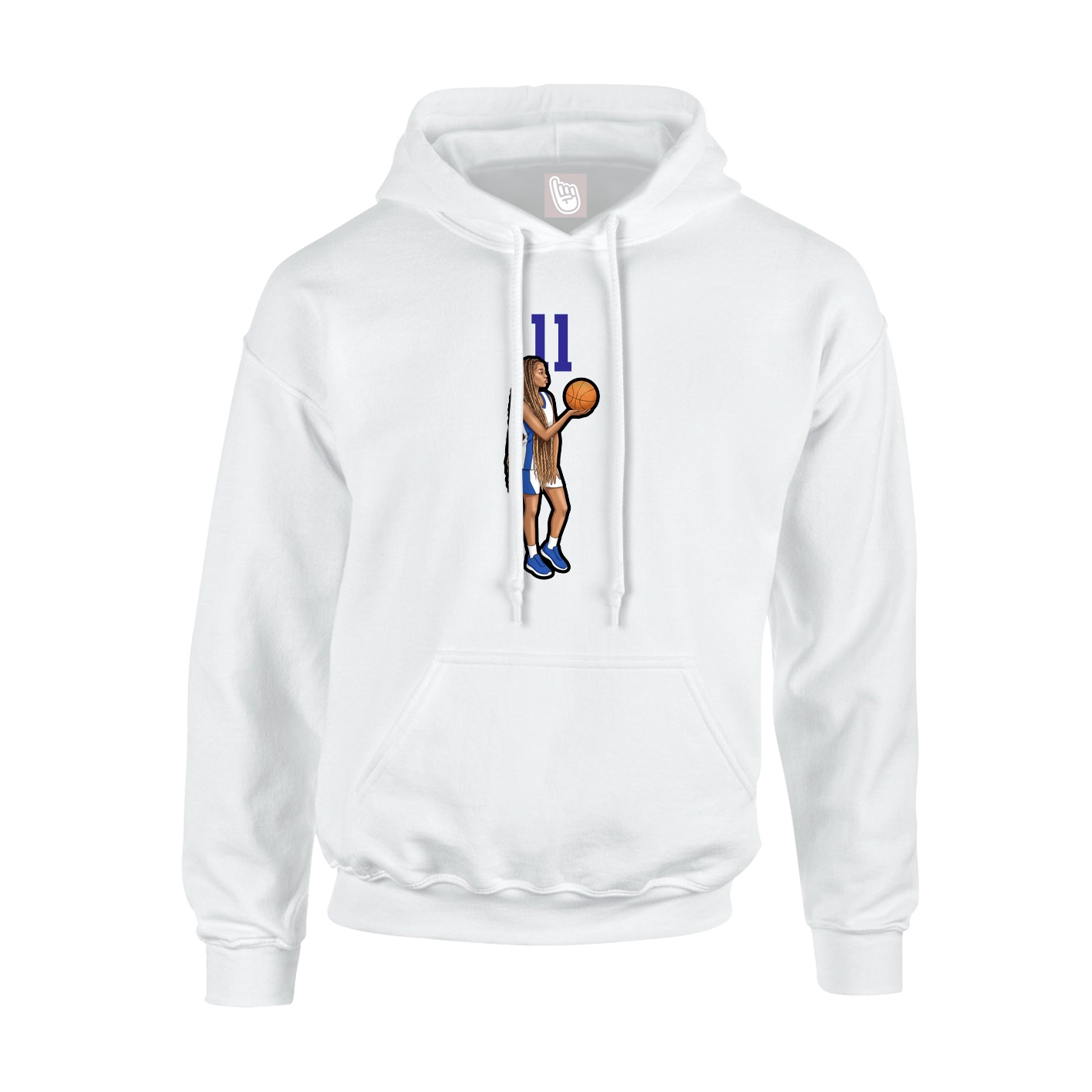 Youth Hoodie — Number Top in White