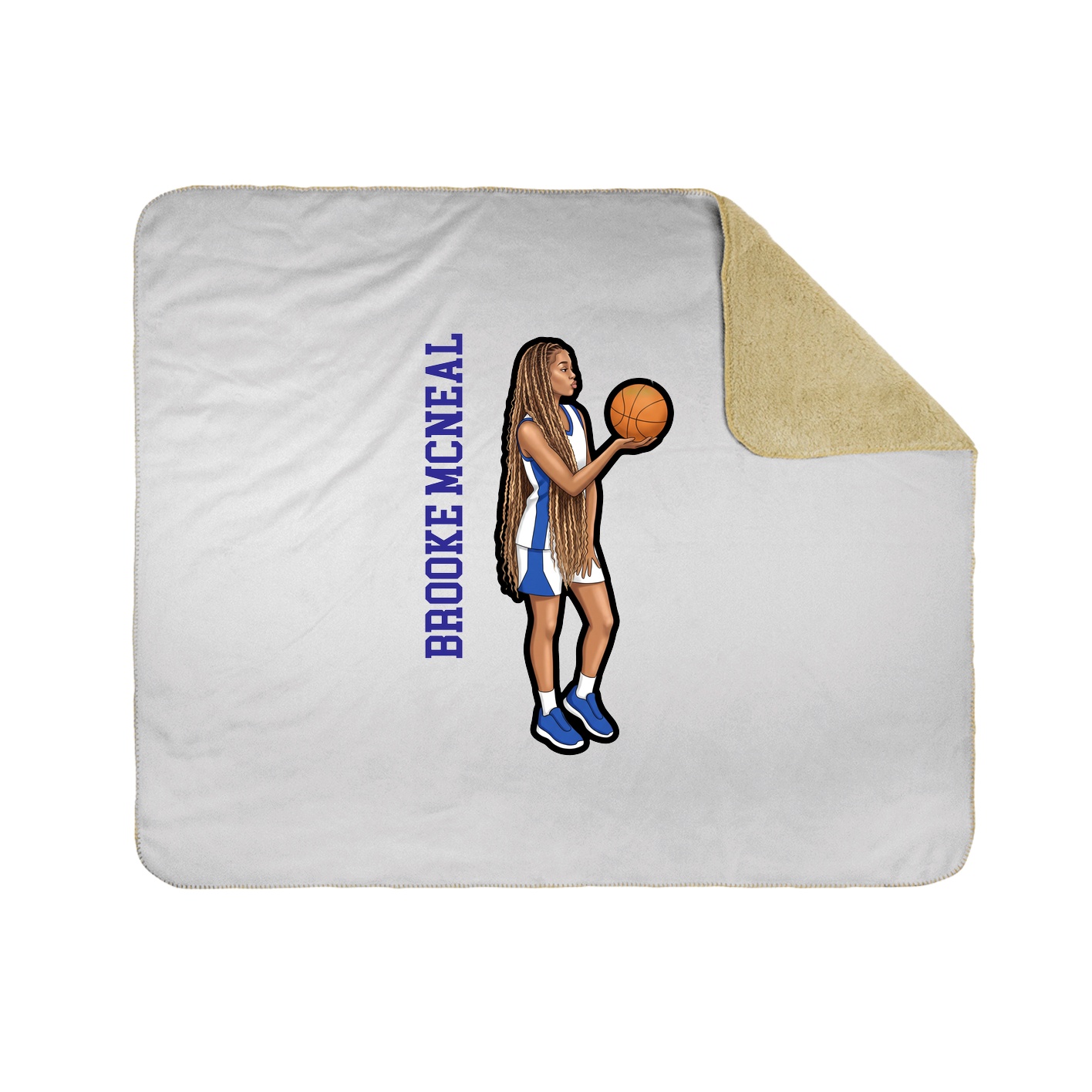 Throw Blanket — Name Vertical in White