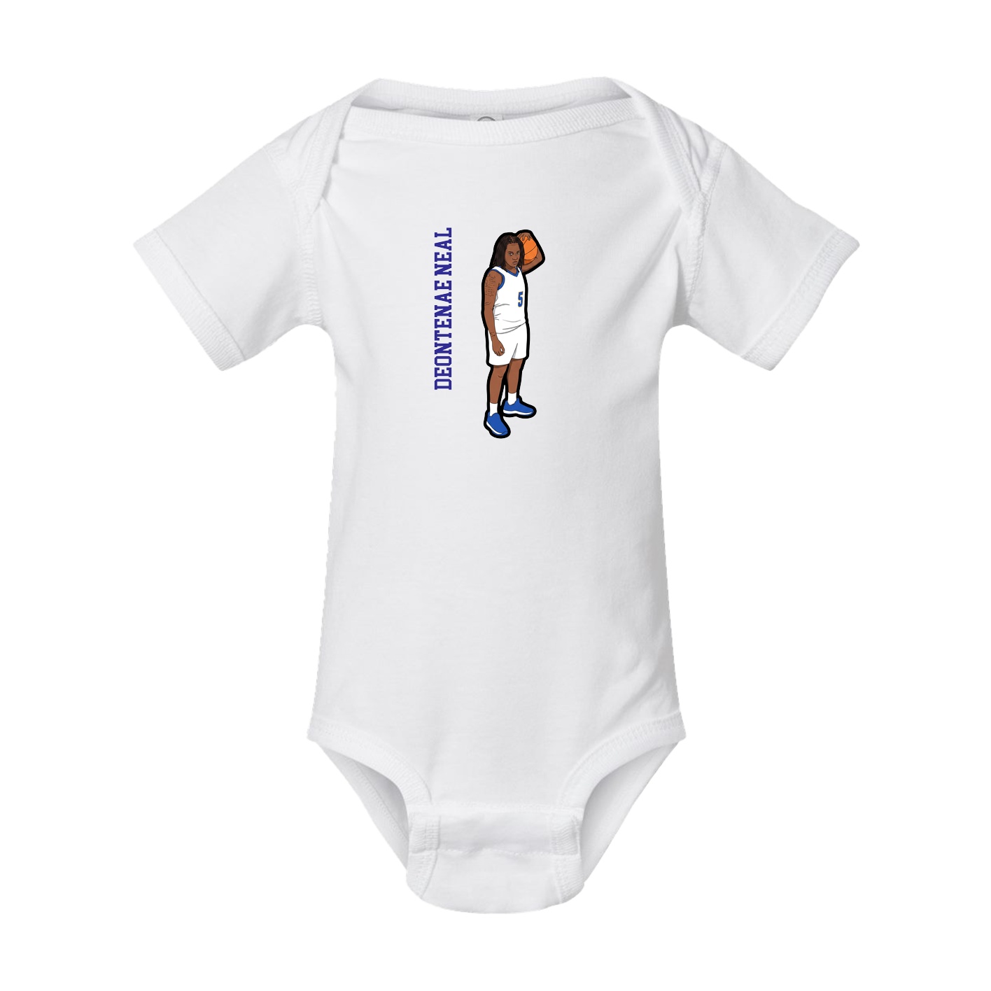 Baby Onesie — Name Vertical in White