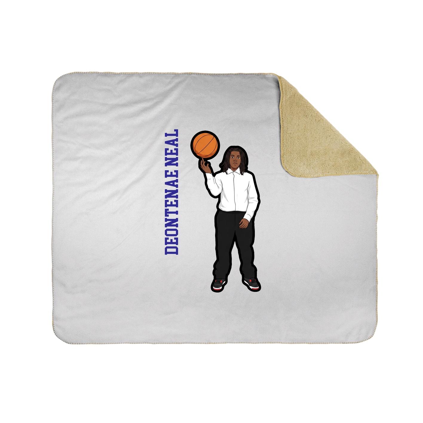 Throw Blanket — Name Vertical in White