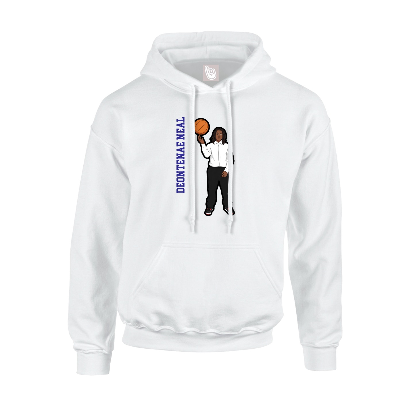 Hoodie — Name Vertical in White
