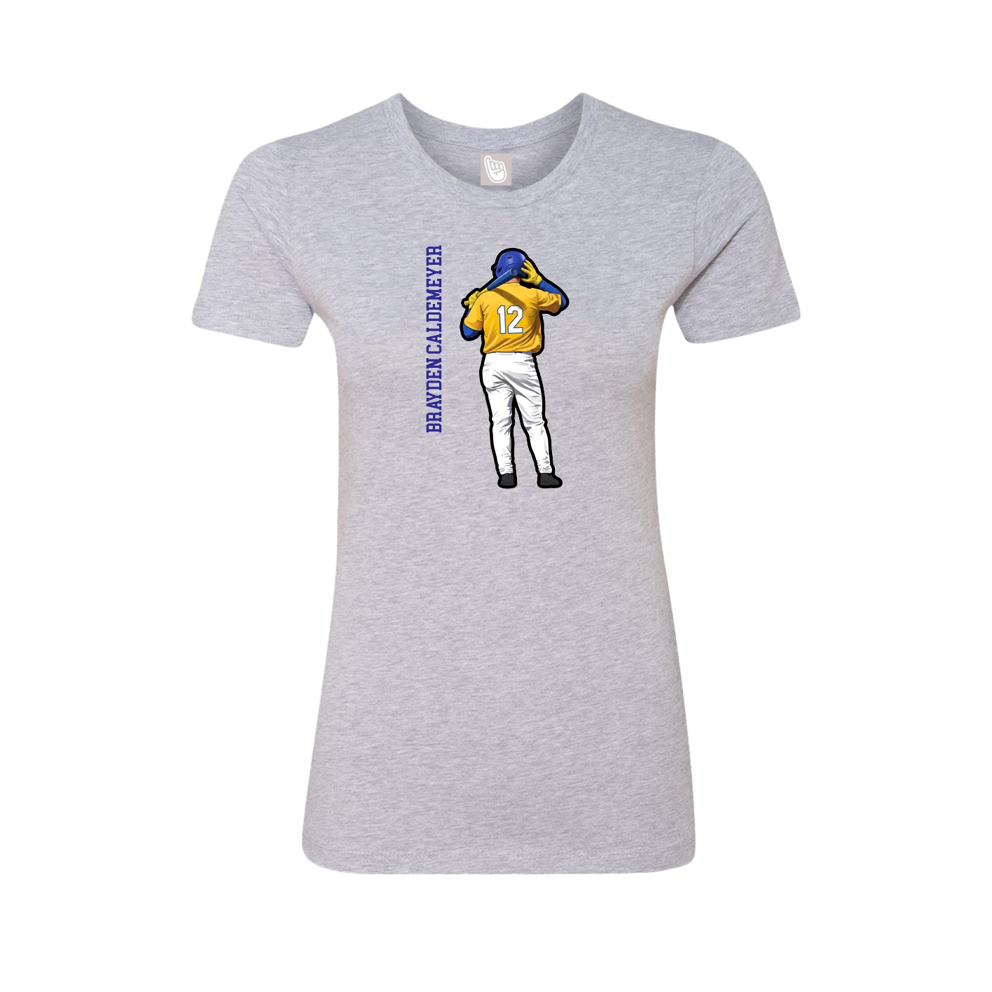 Womens Tee — Name Vertical in Grey