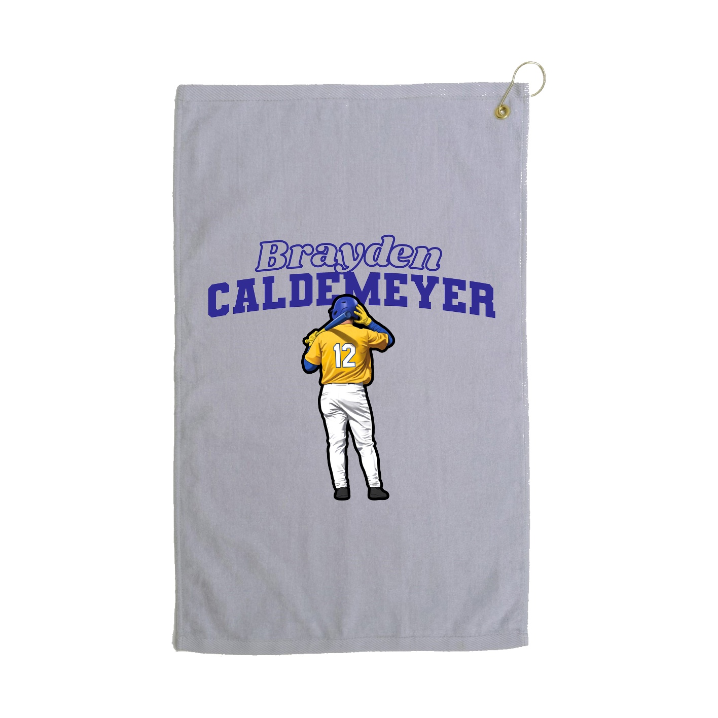 Golf Towel — Name Arch in Grey
