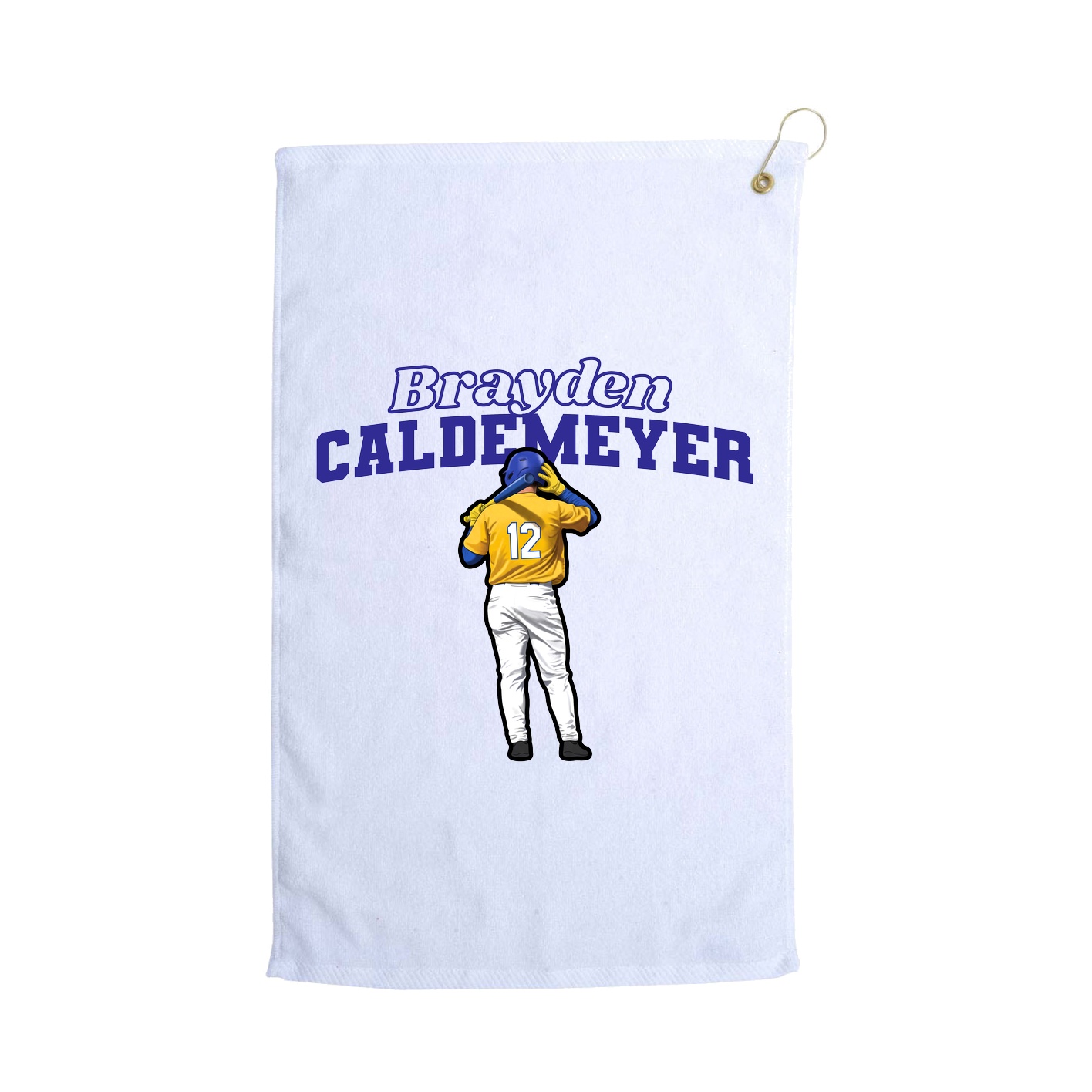 Golf Towel — Name Arch in White