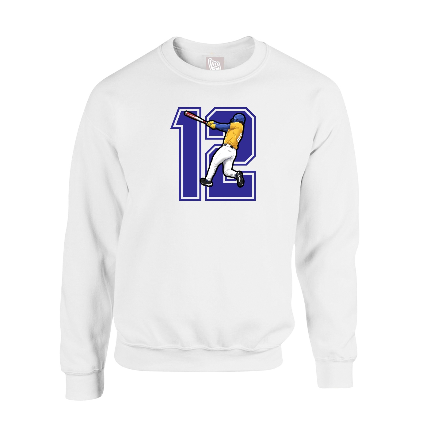 Fleece Crew — Number in White