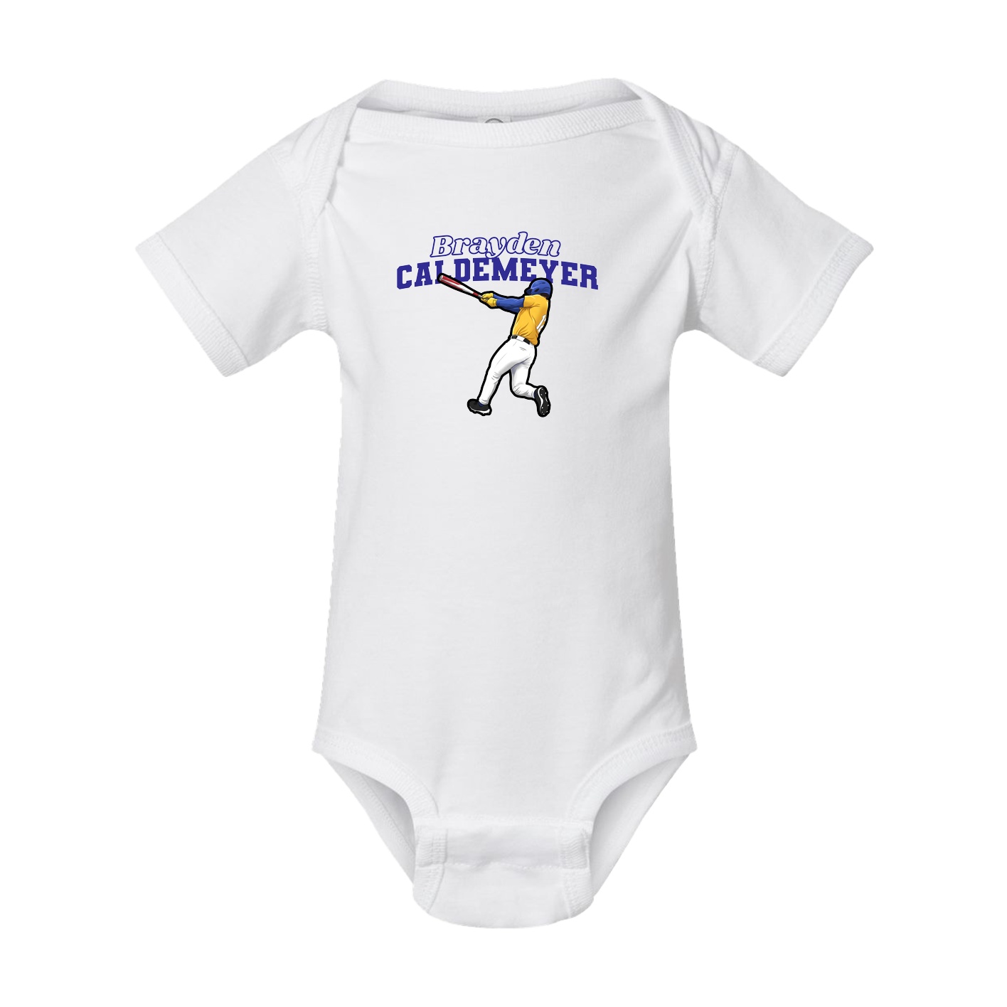 Baby Onesie — Name Arch in White