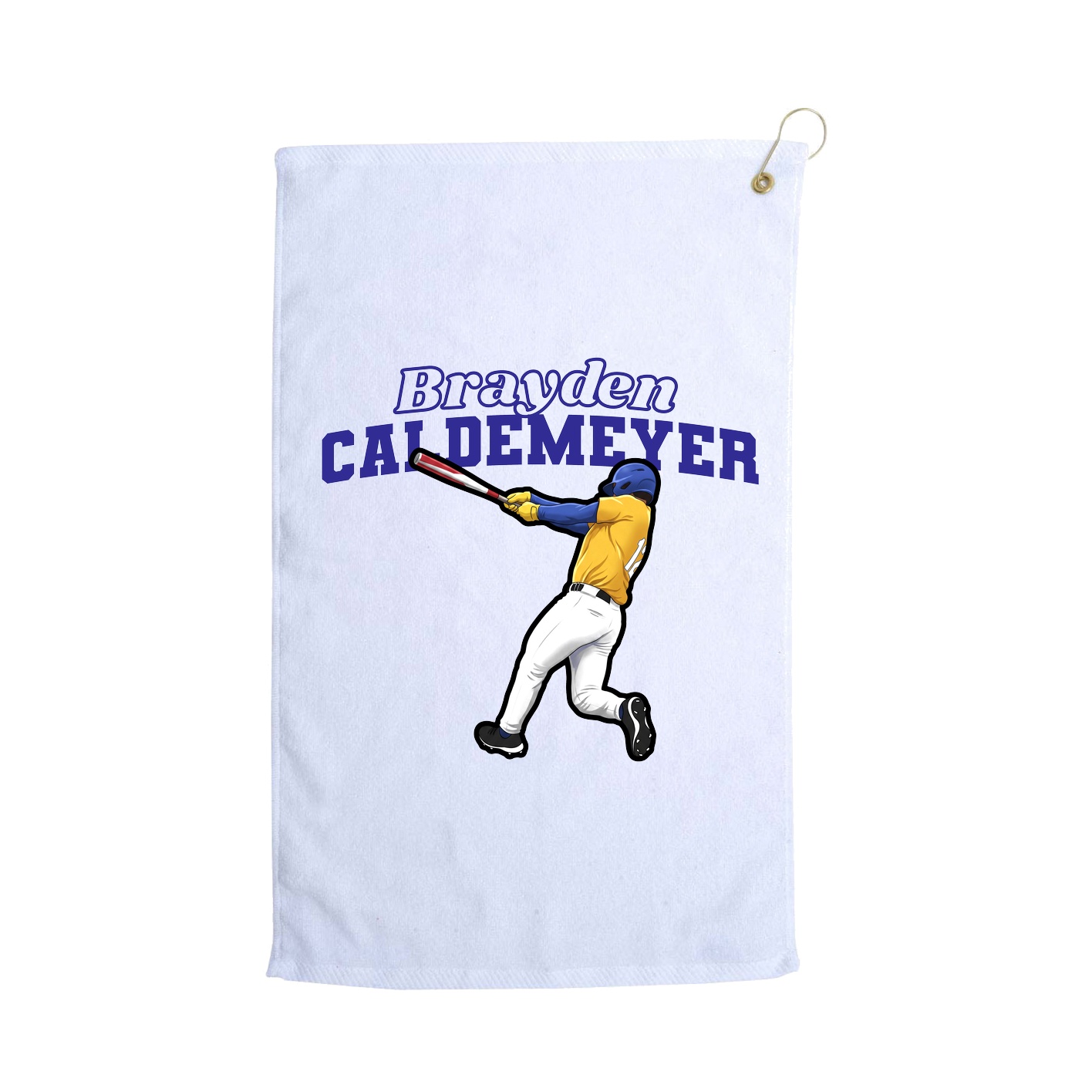 Golf Towel — Name Arch in White