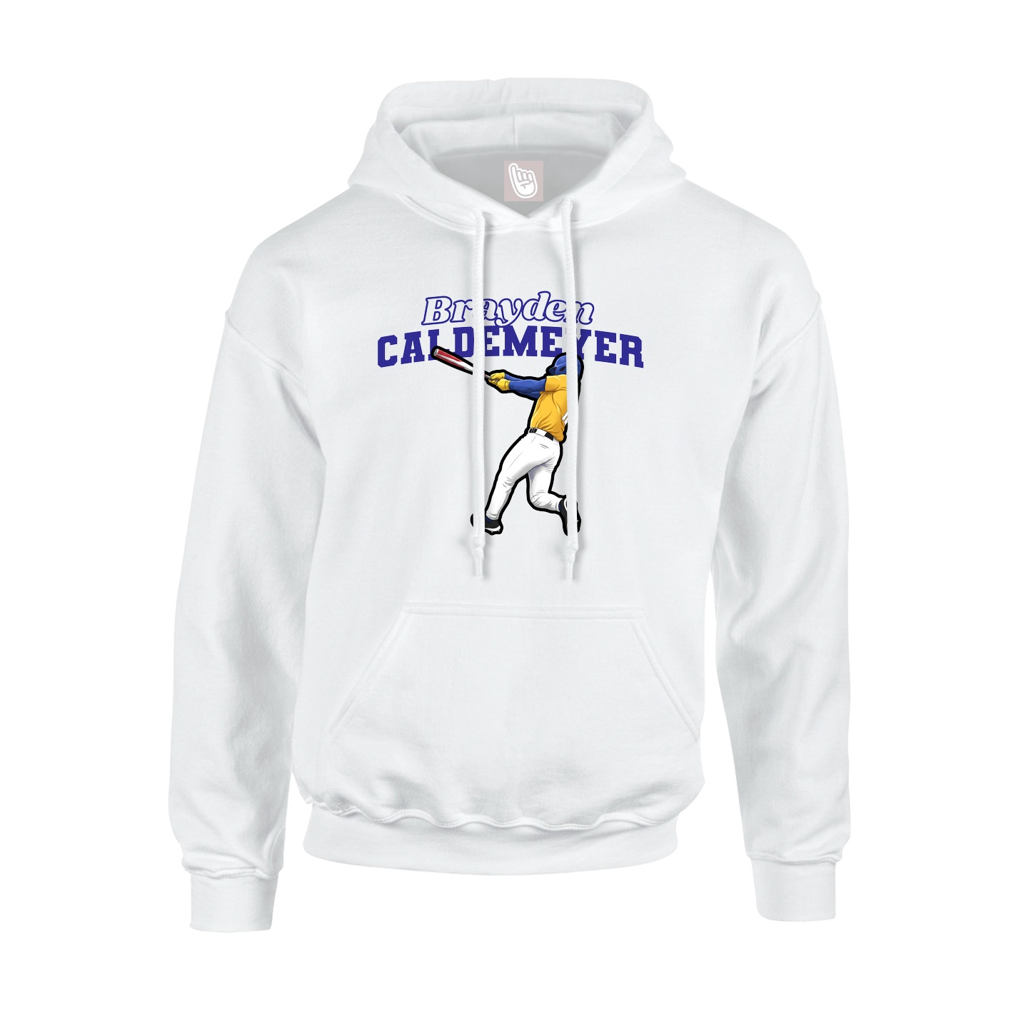 Youth Hoodie — Name Arch in White