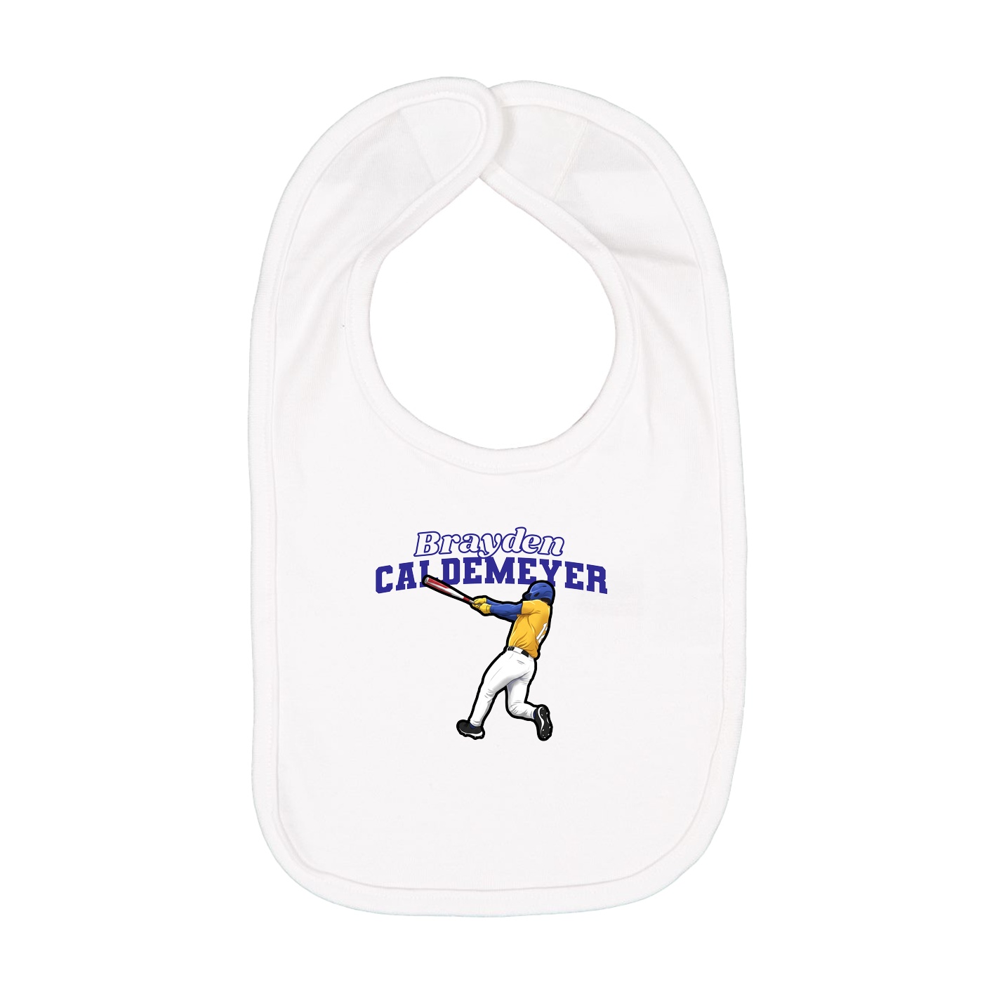 Infant Bib — Name Arch in White
