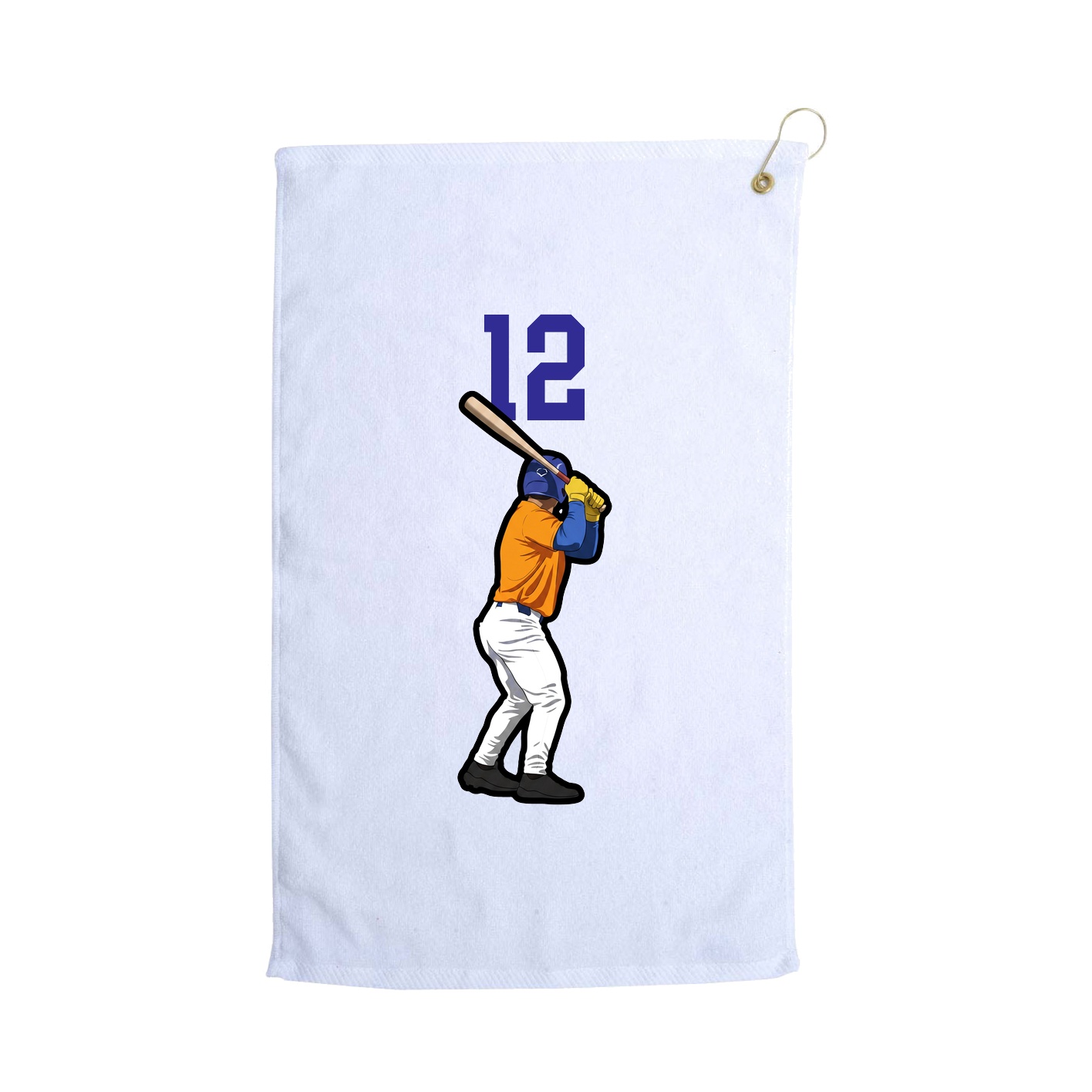 Golf Towel — Number Top in White