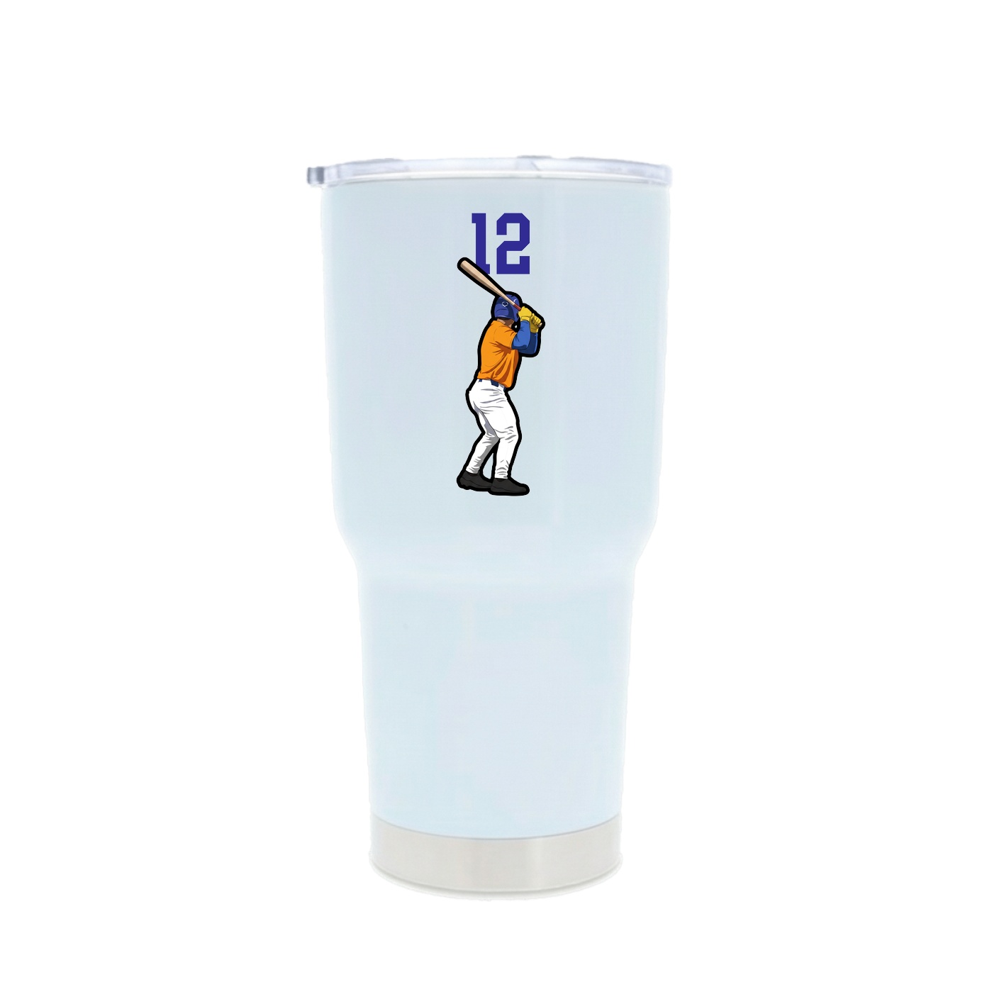 30oz Stainless Steel Tumbler — Number Top in White