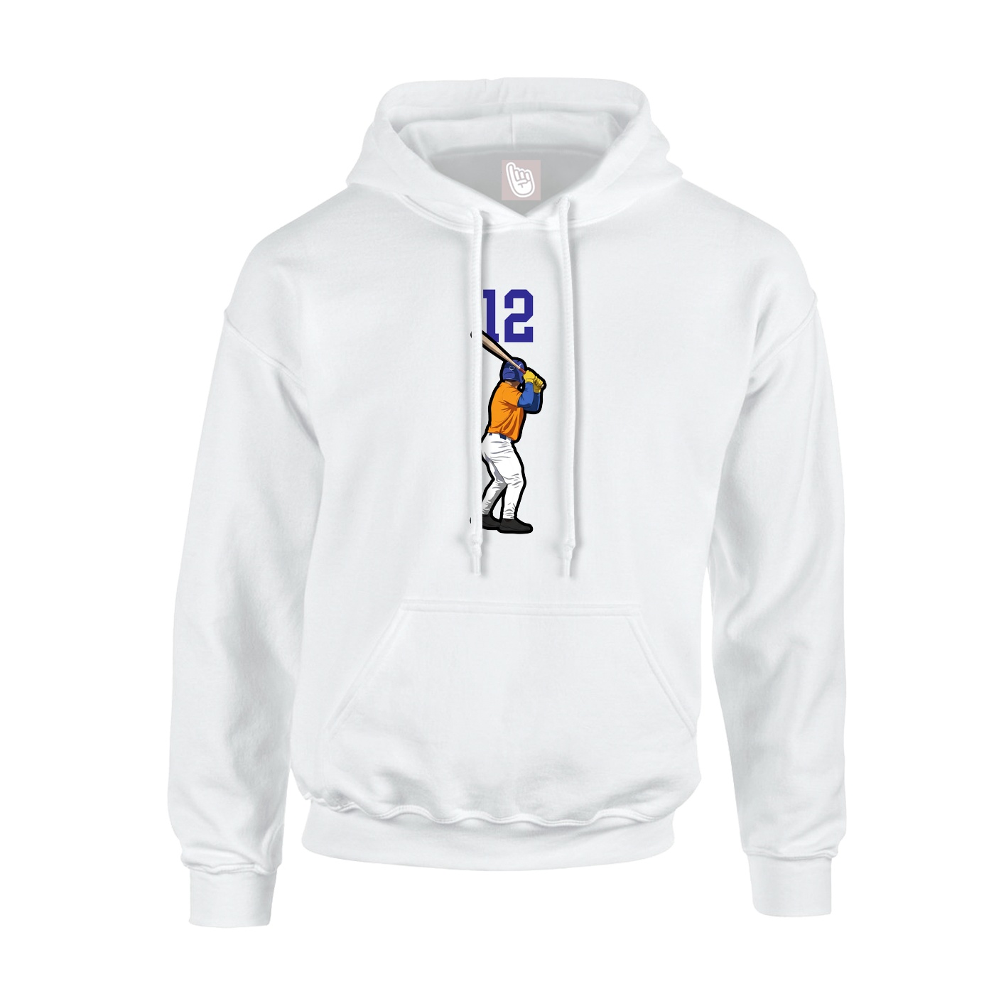 Youth Hoodie — Number Top in White
