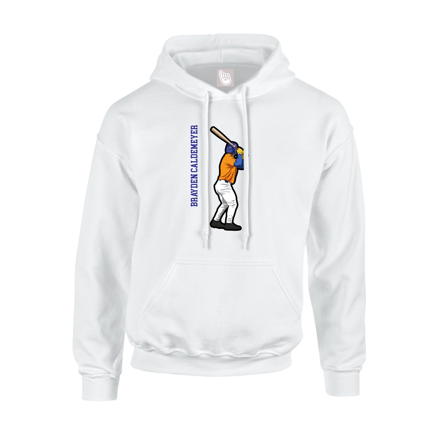 Hoodie — Name Vertical in White