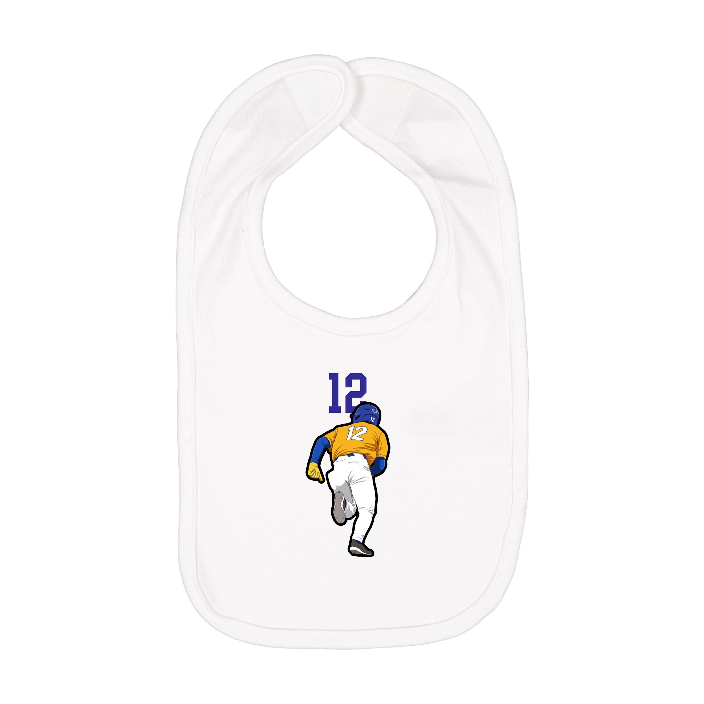 Infant Bib — Number Top in White