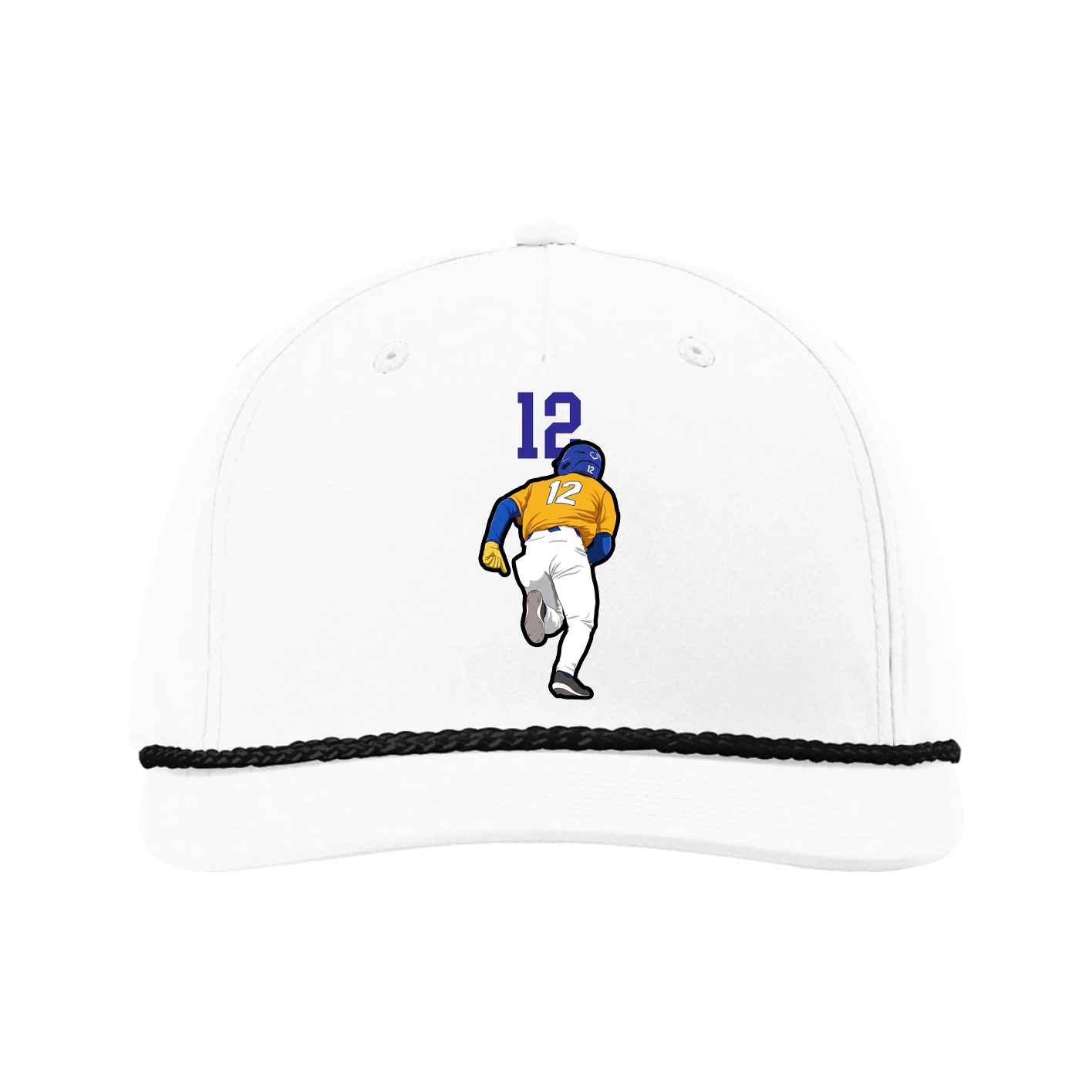 Five-Panel Classic Rope Cap — Number Top in White