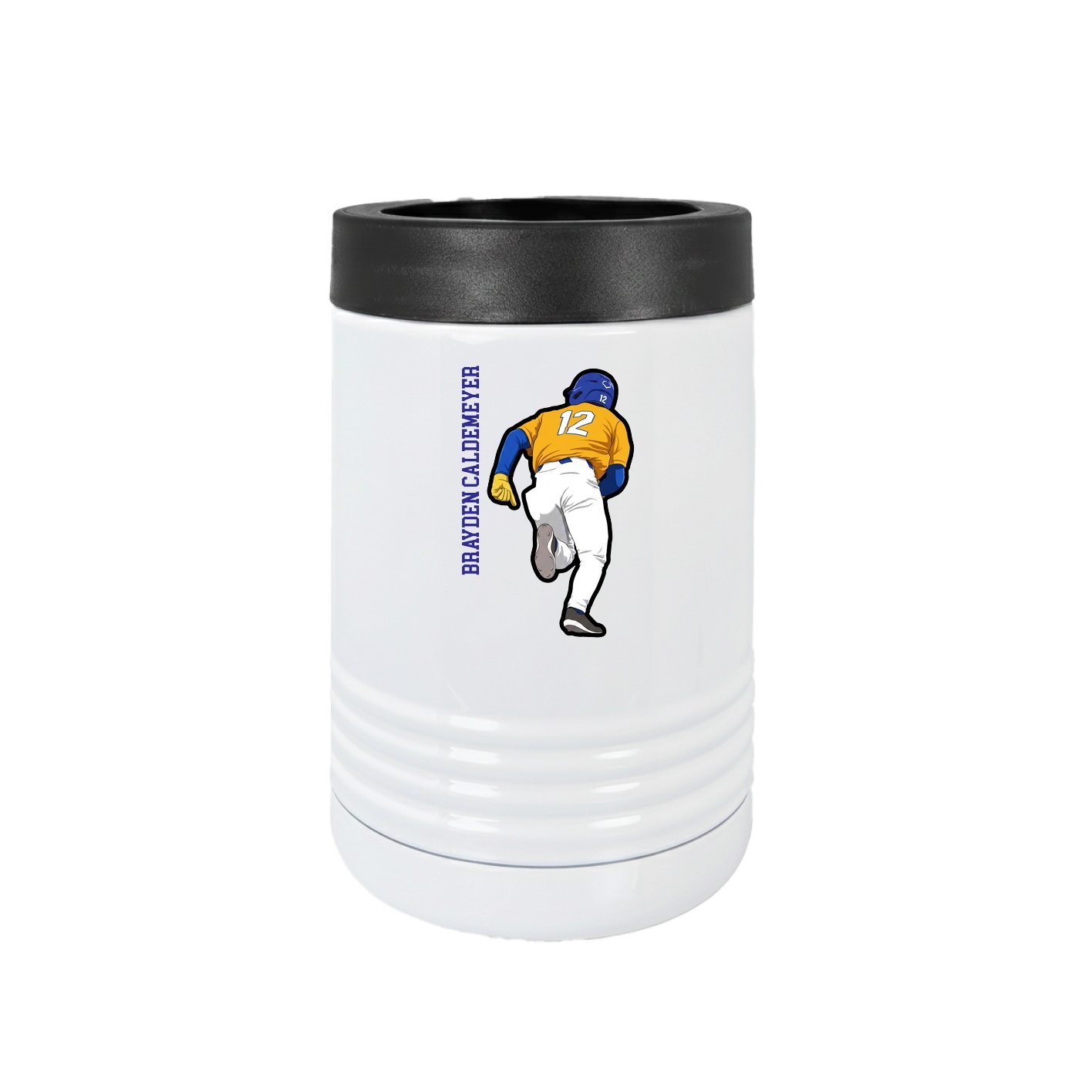 Beverage Holder — Name Vertical in White
