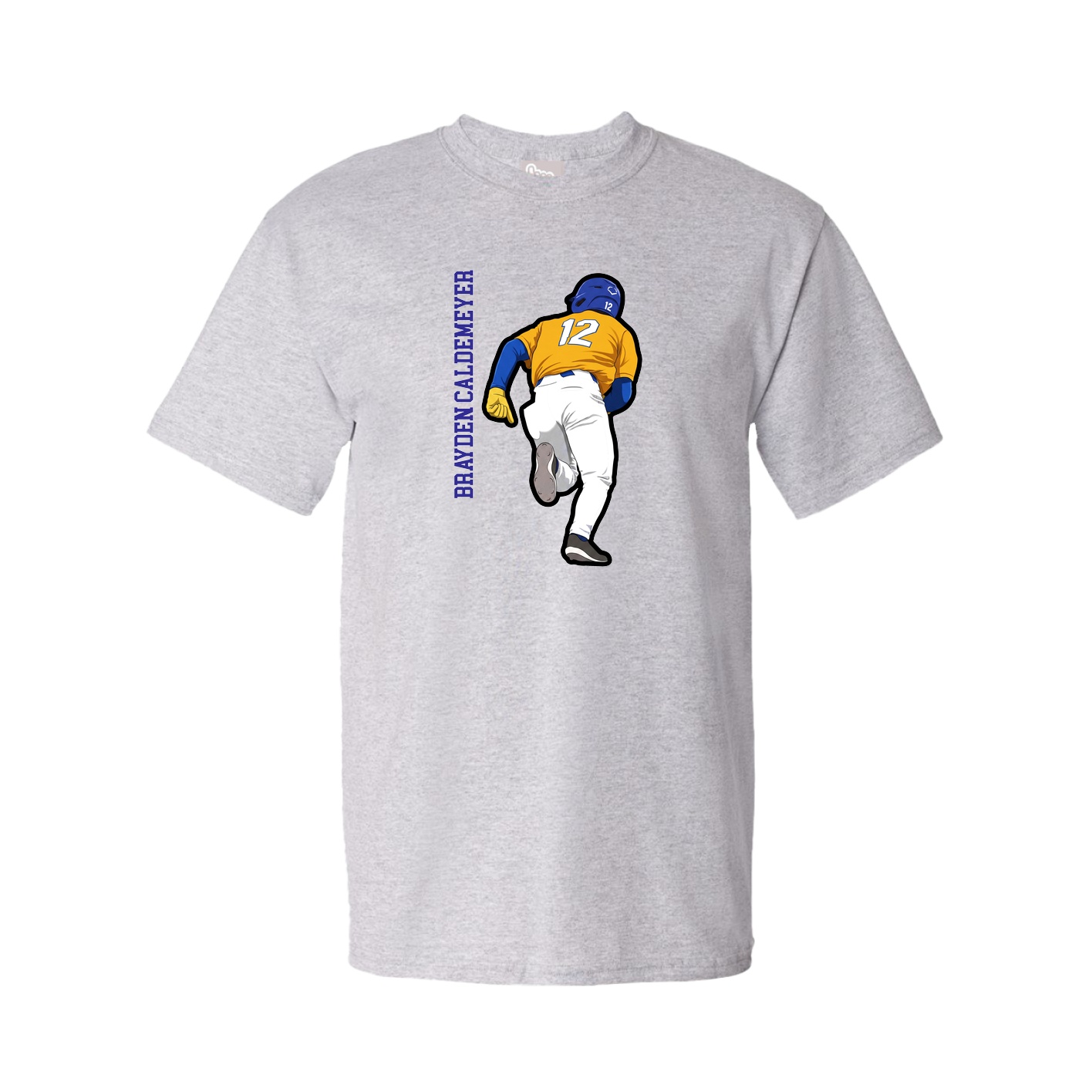 Tee — Name Vertical in Grey
