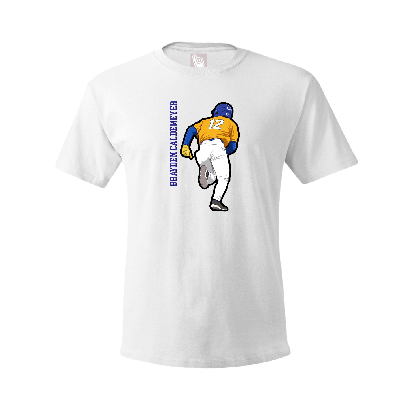 Tee — Name Vertical in White