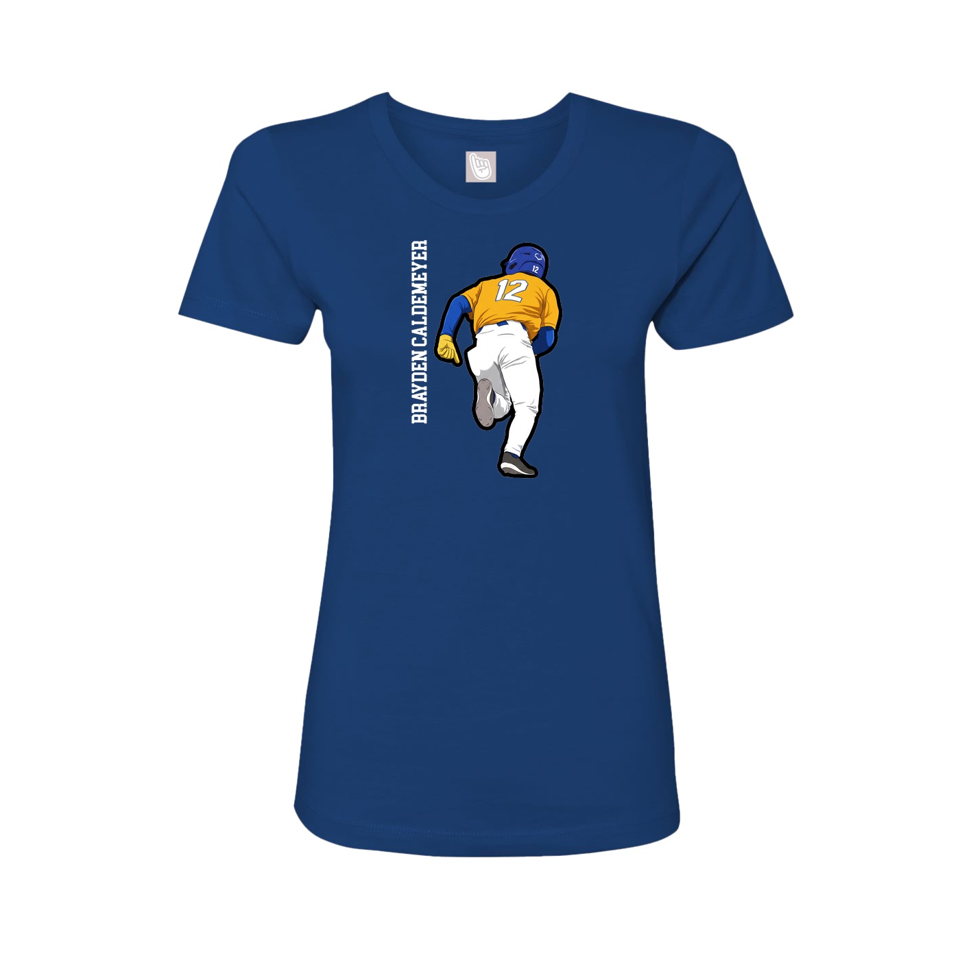 Womens Tee — Name Vertical in Royal