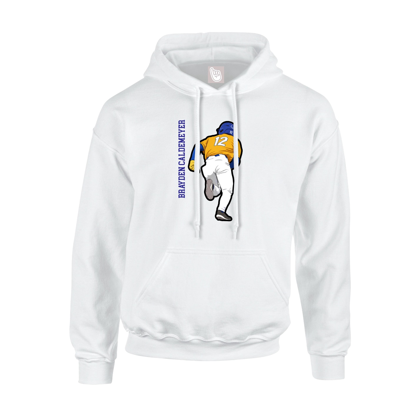 Hoodie — Name Vertical in White