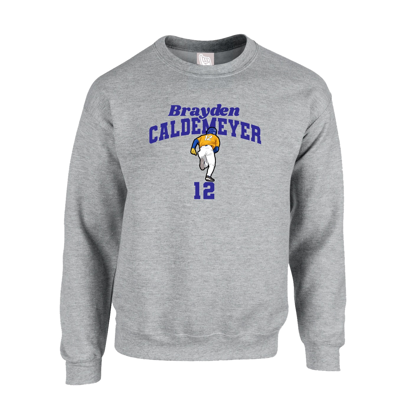 Fleece Crew — Signature Arch in Grey