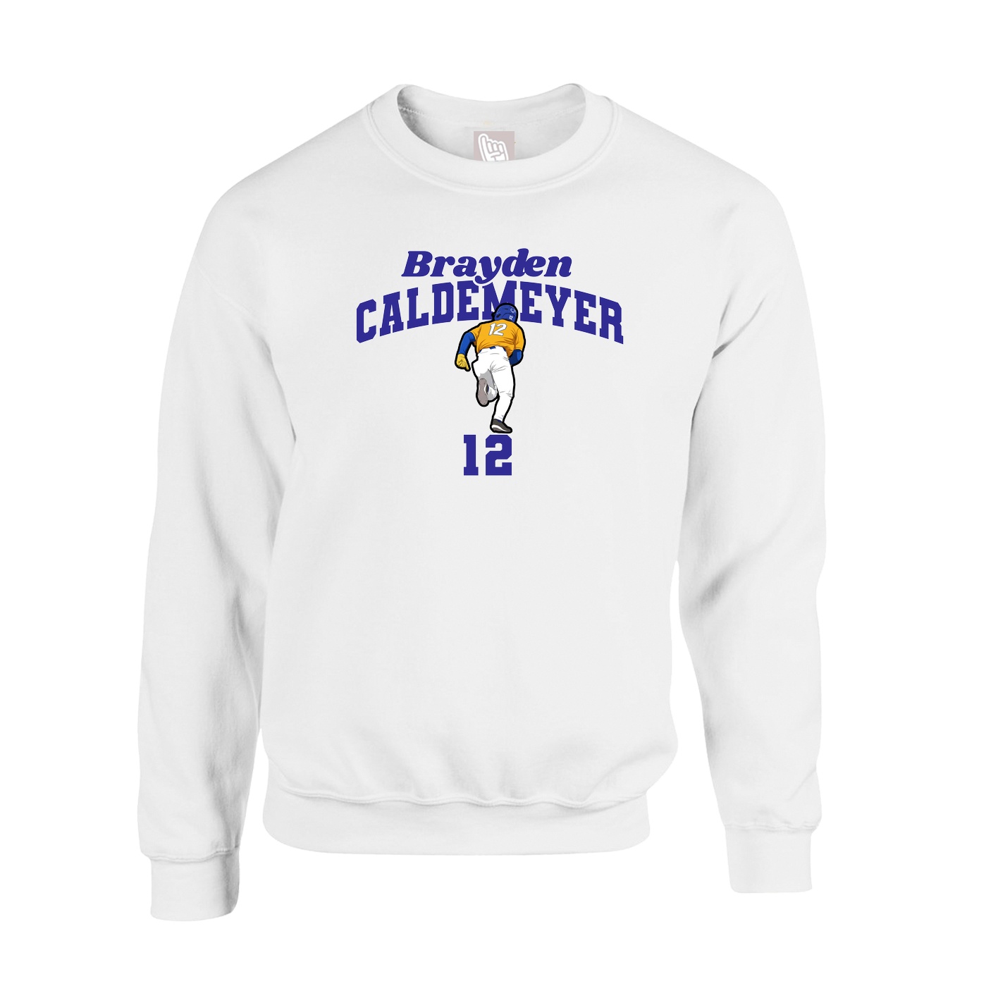 Fleece Crew — Signature Arch in White
