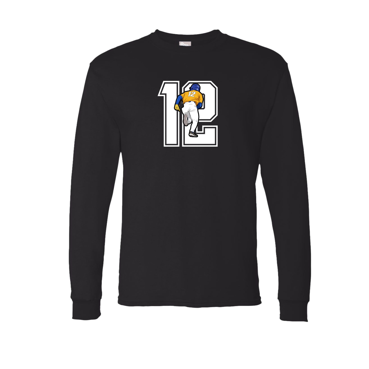 Long Sleeve Tee — Number in Black