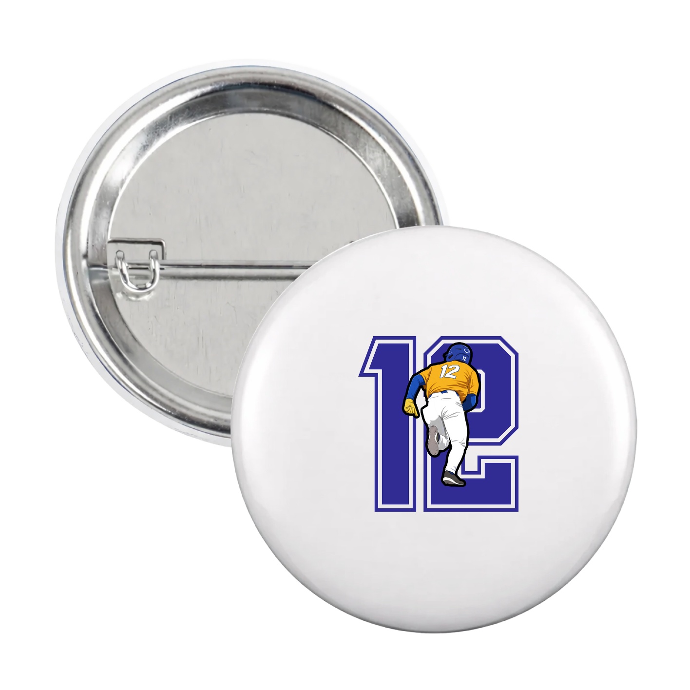 Game Day Button — Number in White