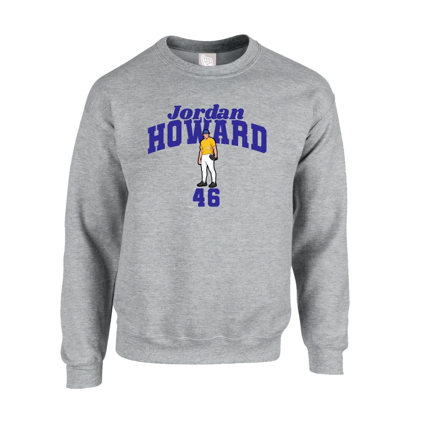 Fleece Crew — Signature Arch in Grey