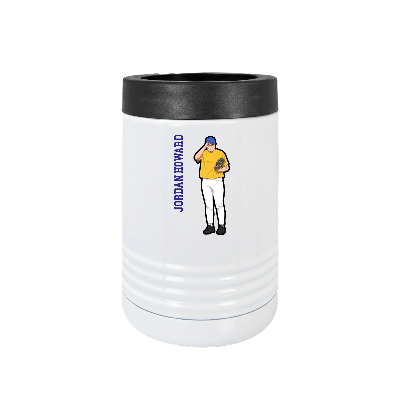 Beverage Holder — Name Vertical in White