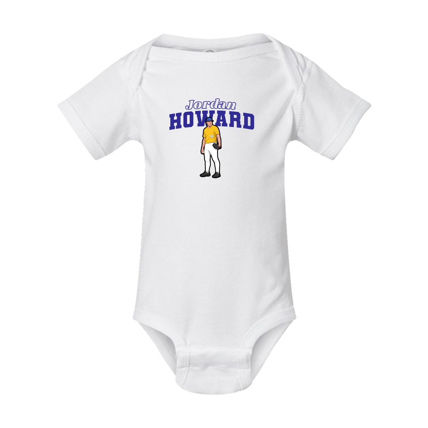 Baby Onesie — Name Arch in White