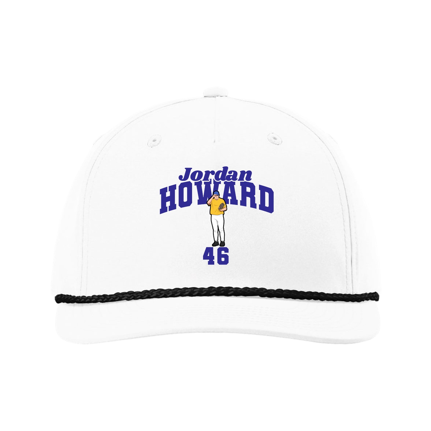Five-Panel Classic Rope Cap — Signature Arch in White