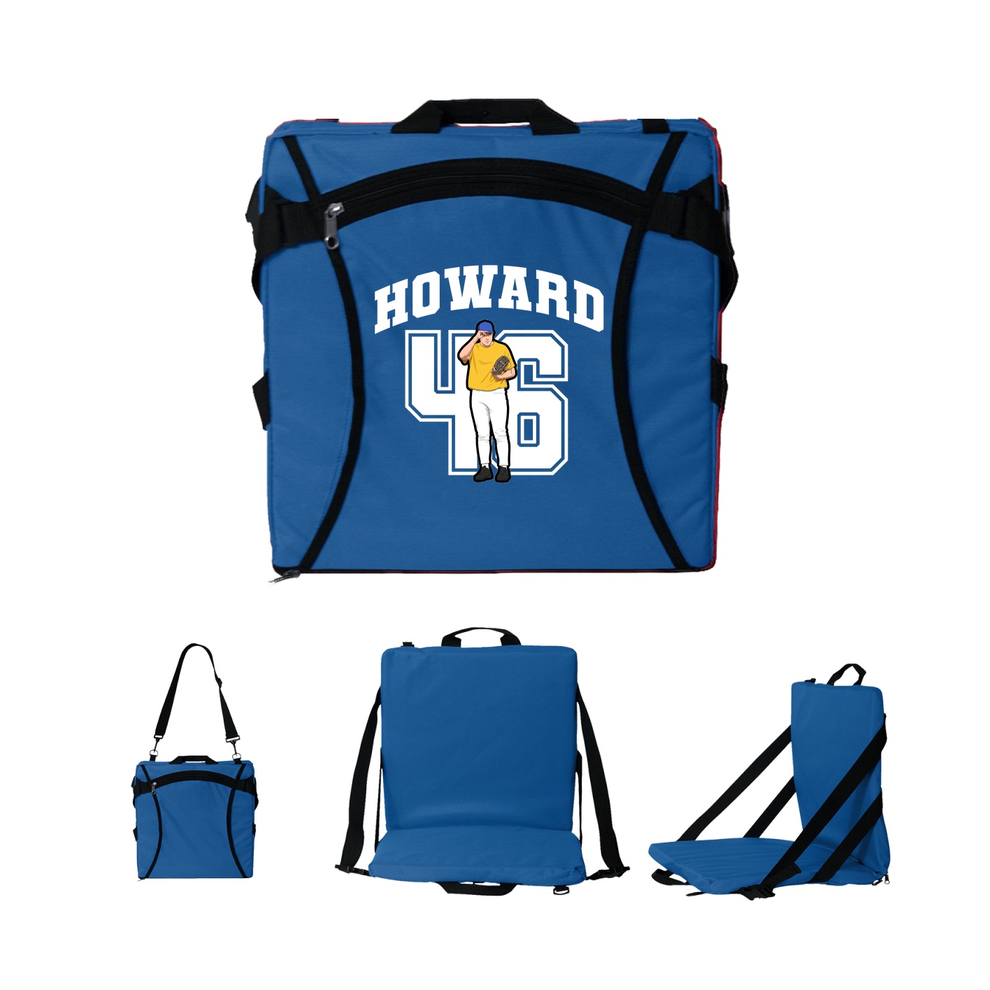 Folding Stadium Seat — Number in Royal
