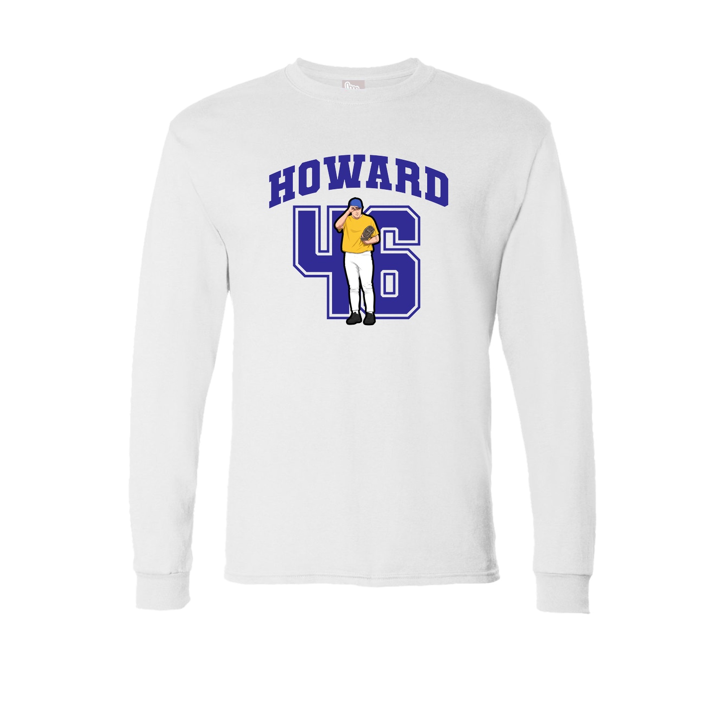 Long Sleeve Tee — Number in White