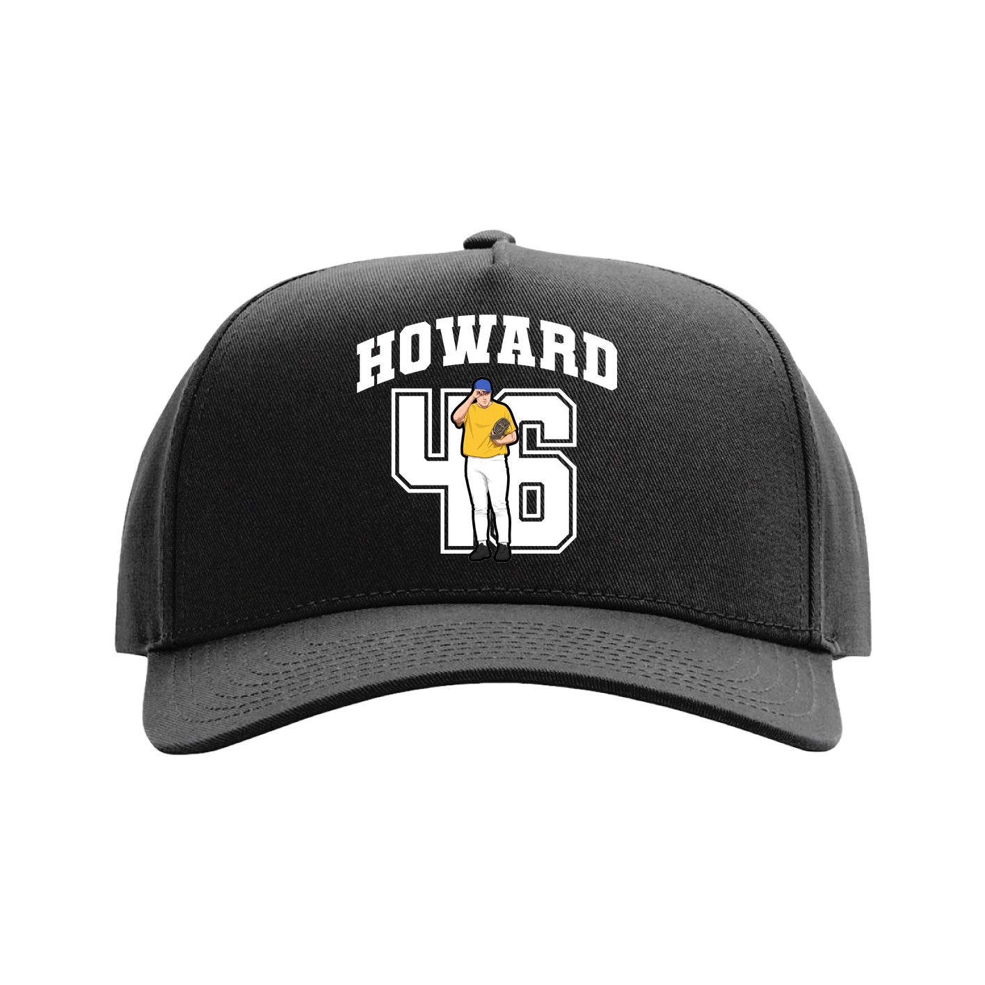 Full Fabric Five-Panel Champ Cap — Number in Black