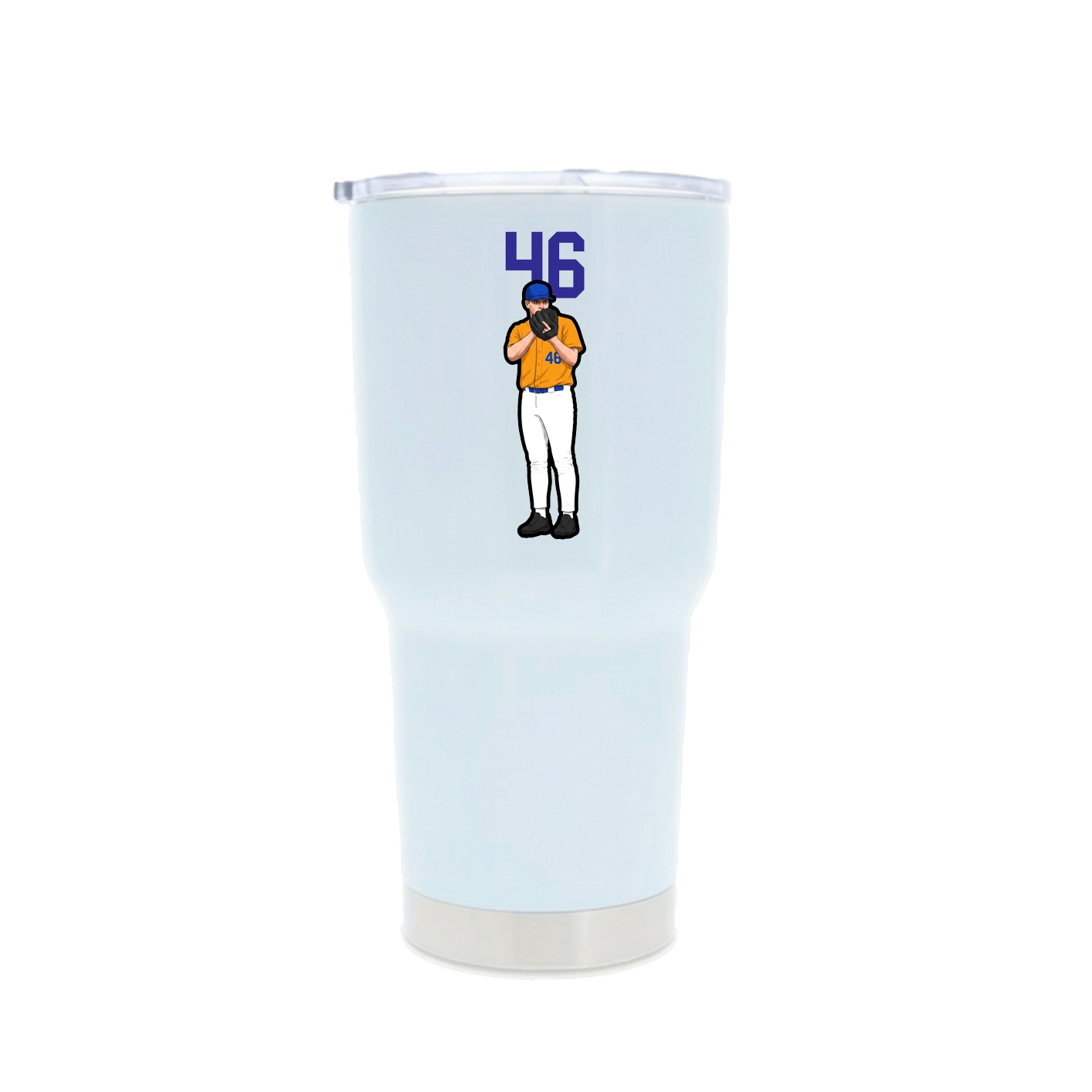 30oz Stainless Steel Tumbler — Number Top in White