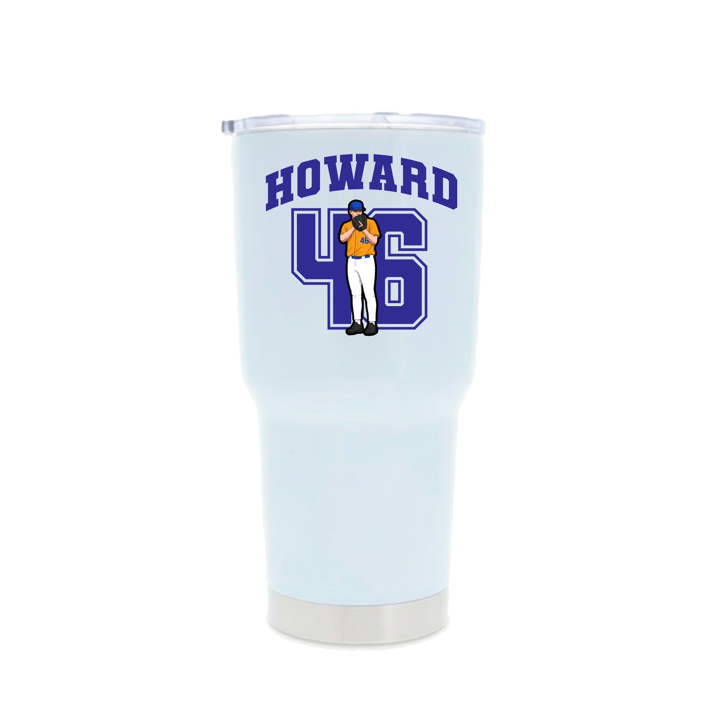 30oz Stainless Steel Tumbler — Number in White