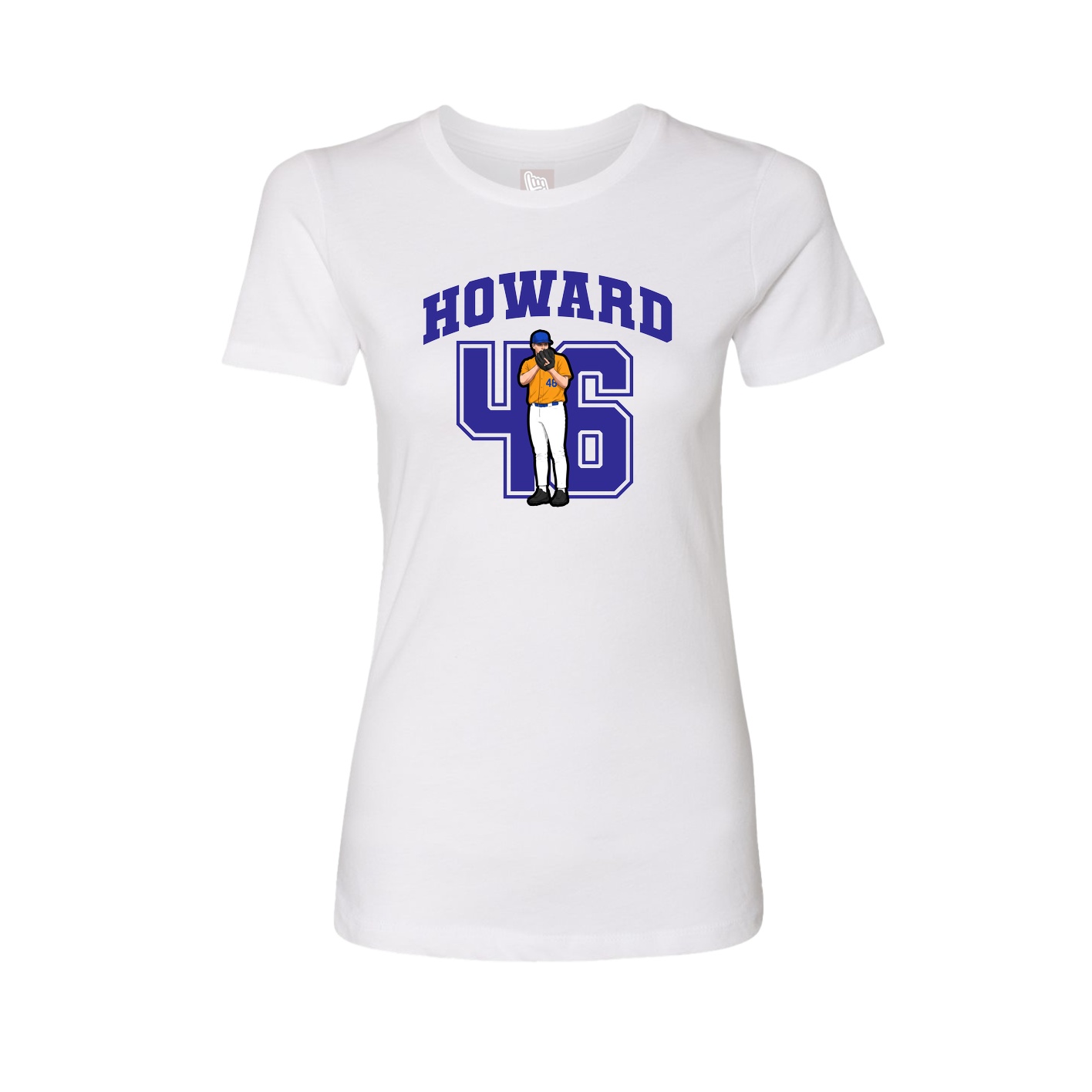 Fitted Women's Tee — Number in White