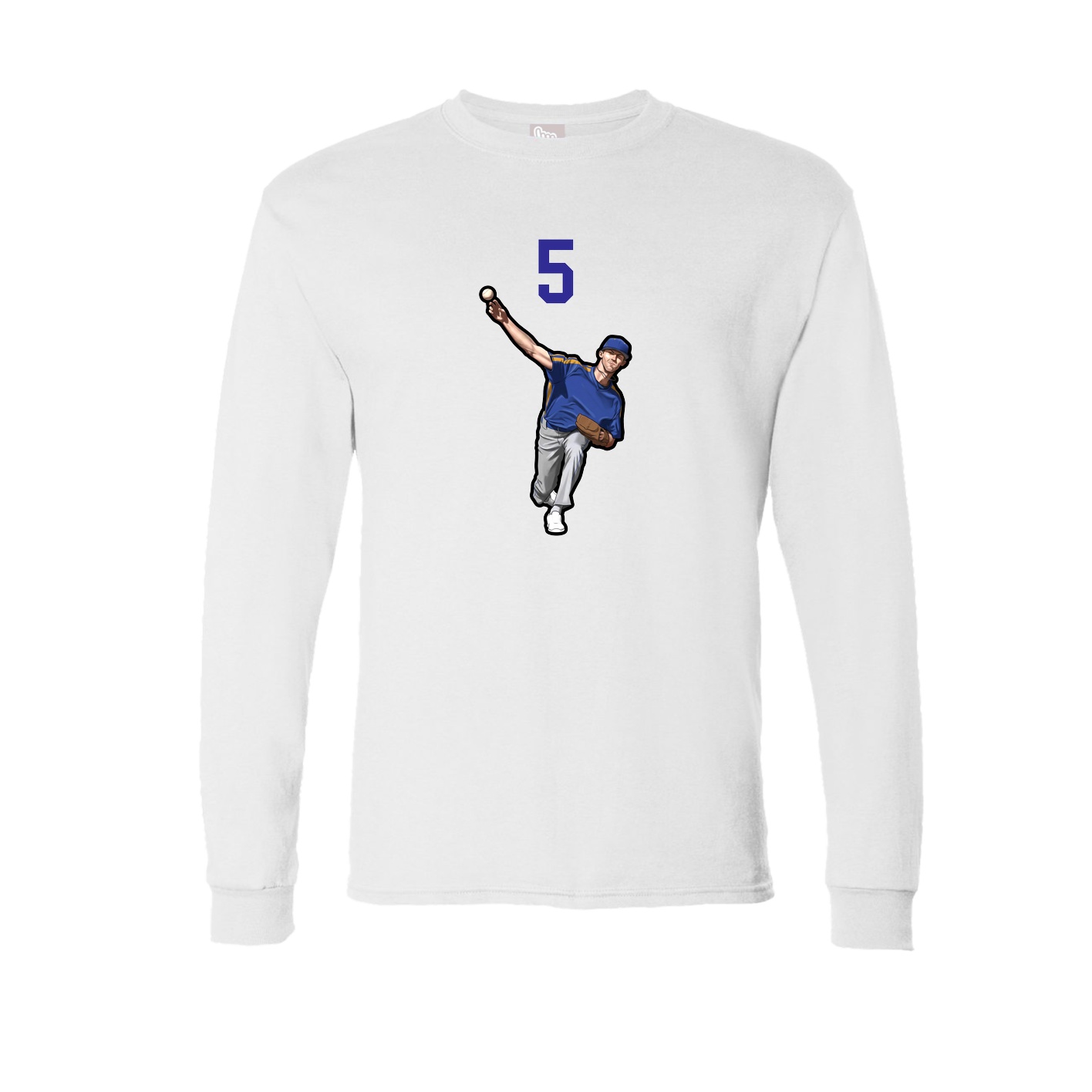 Long Sleeve Tee — Number Top in White