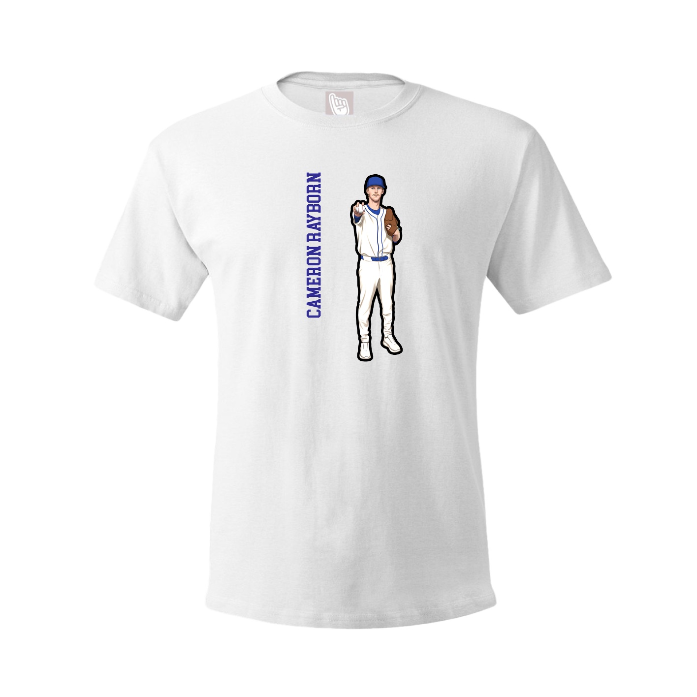 Youth Tee — Name Vertical in White