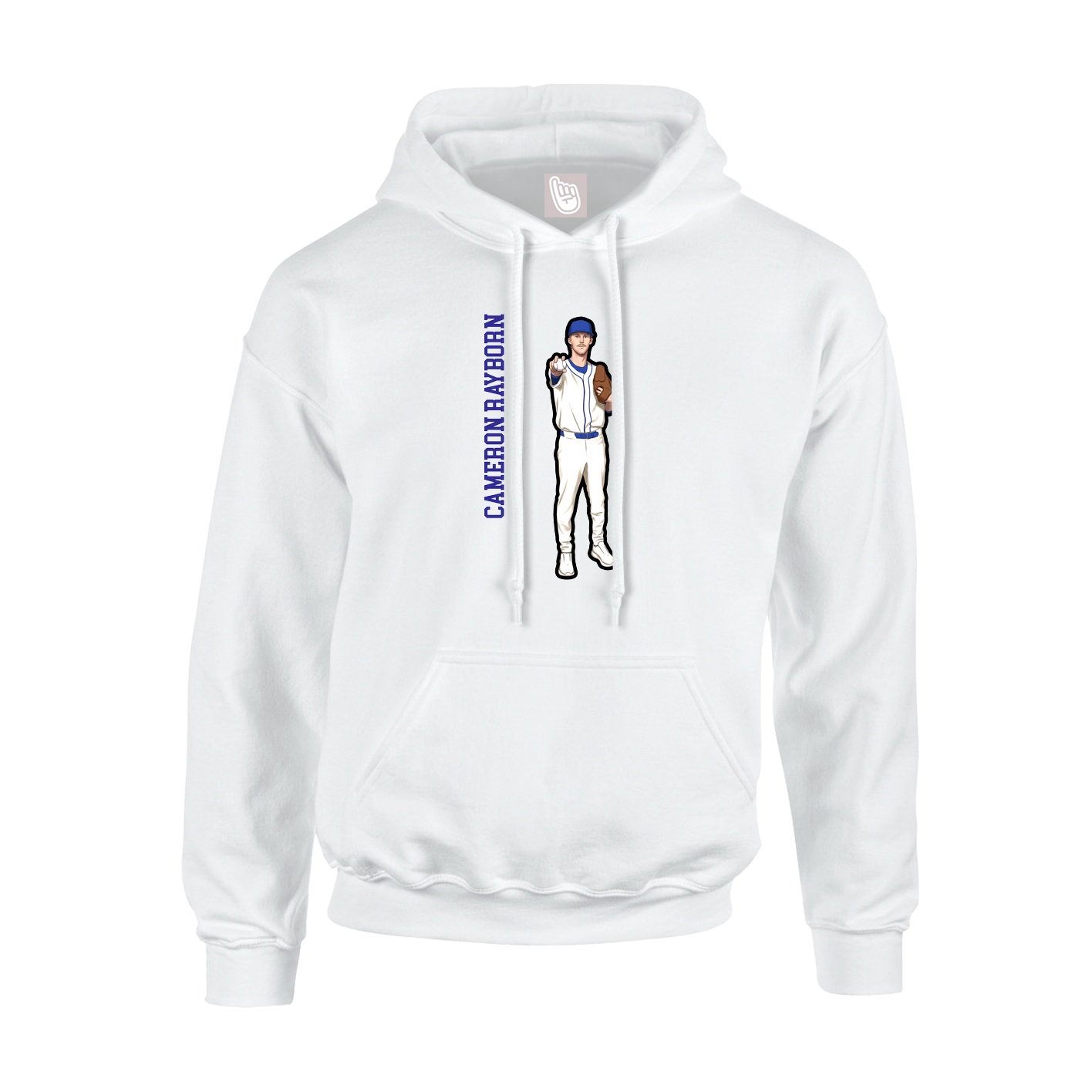 Youth Hoodie — Name Vertical in White