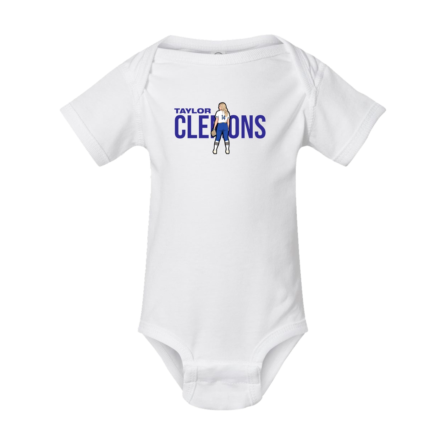 Baby Onesie — Player Name in White