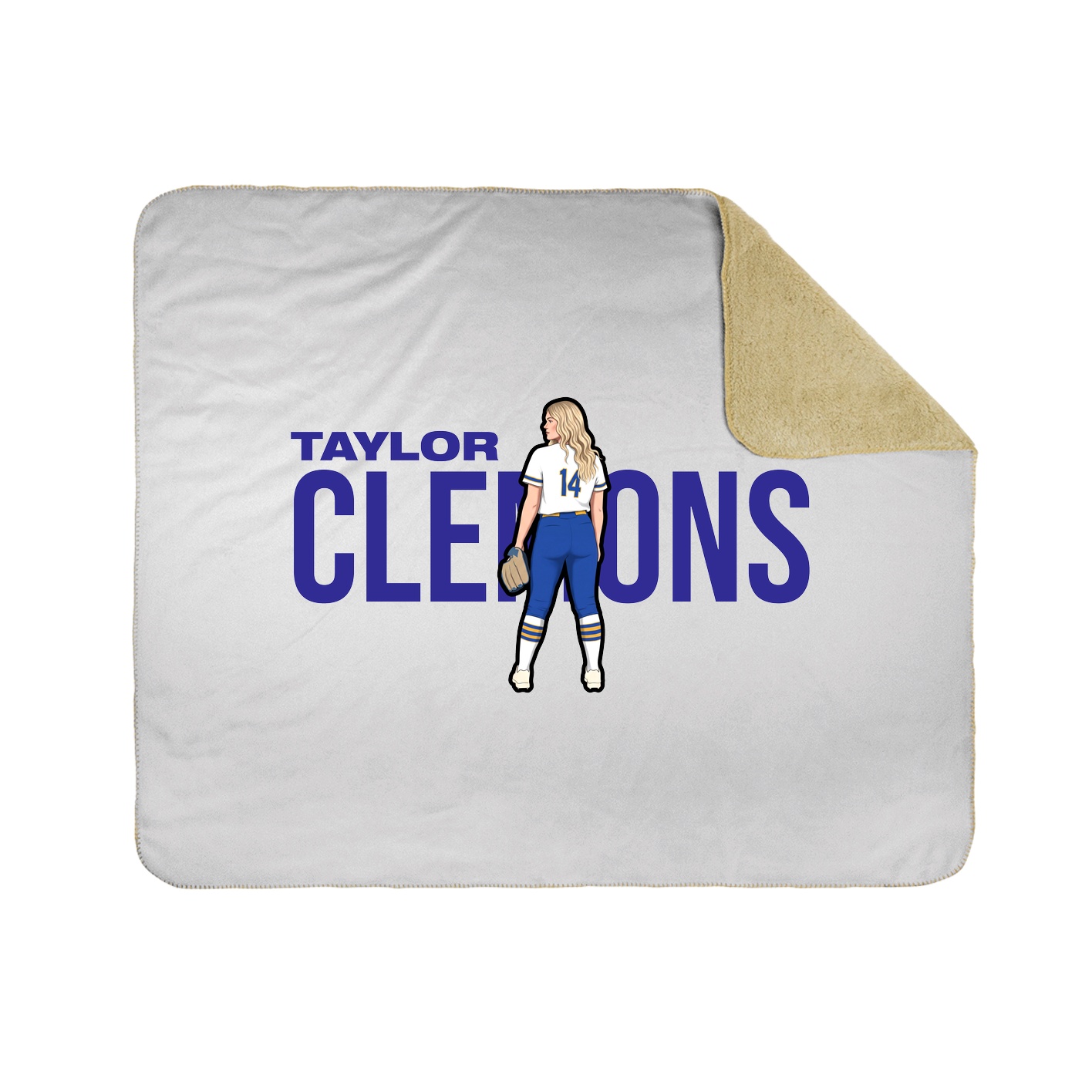 Throw Blanket — Player Name in White