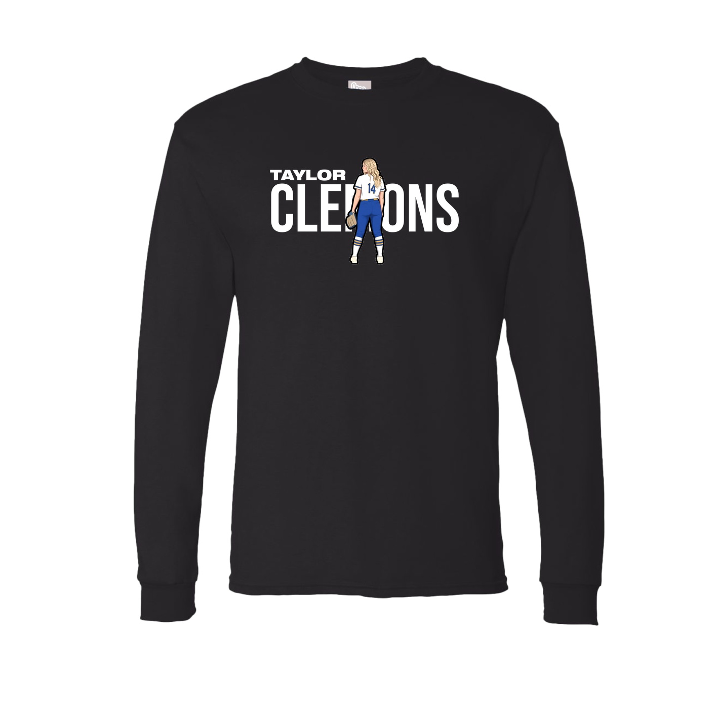 Long Sleeve Tee — Player Name in Black