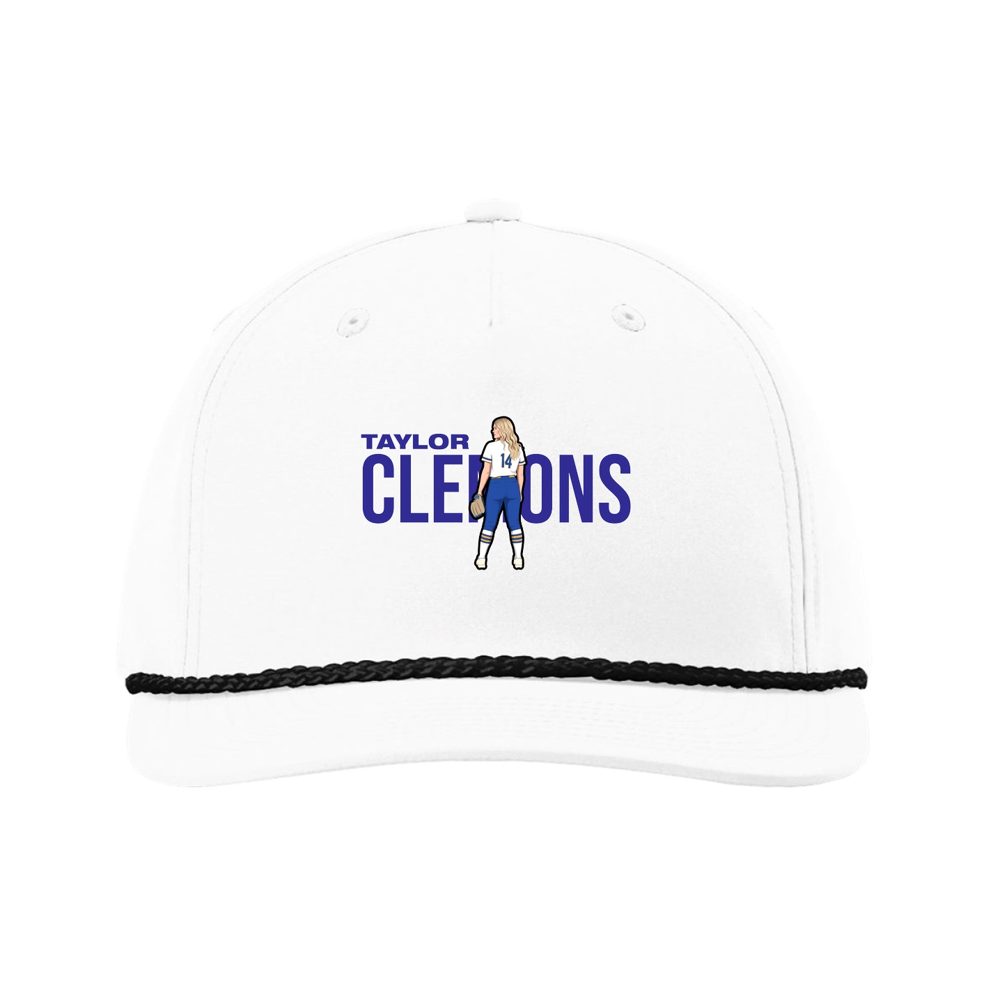 Five-Panel Classic Rope Cap — Player Name in White
