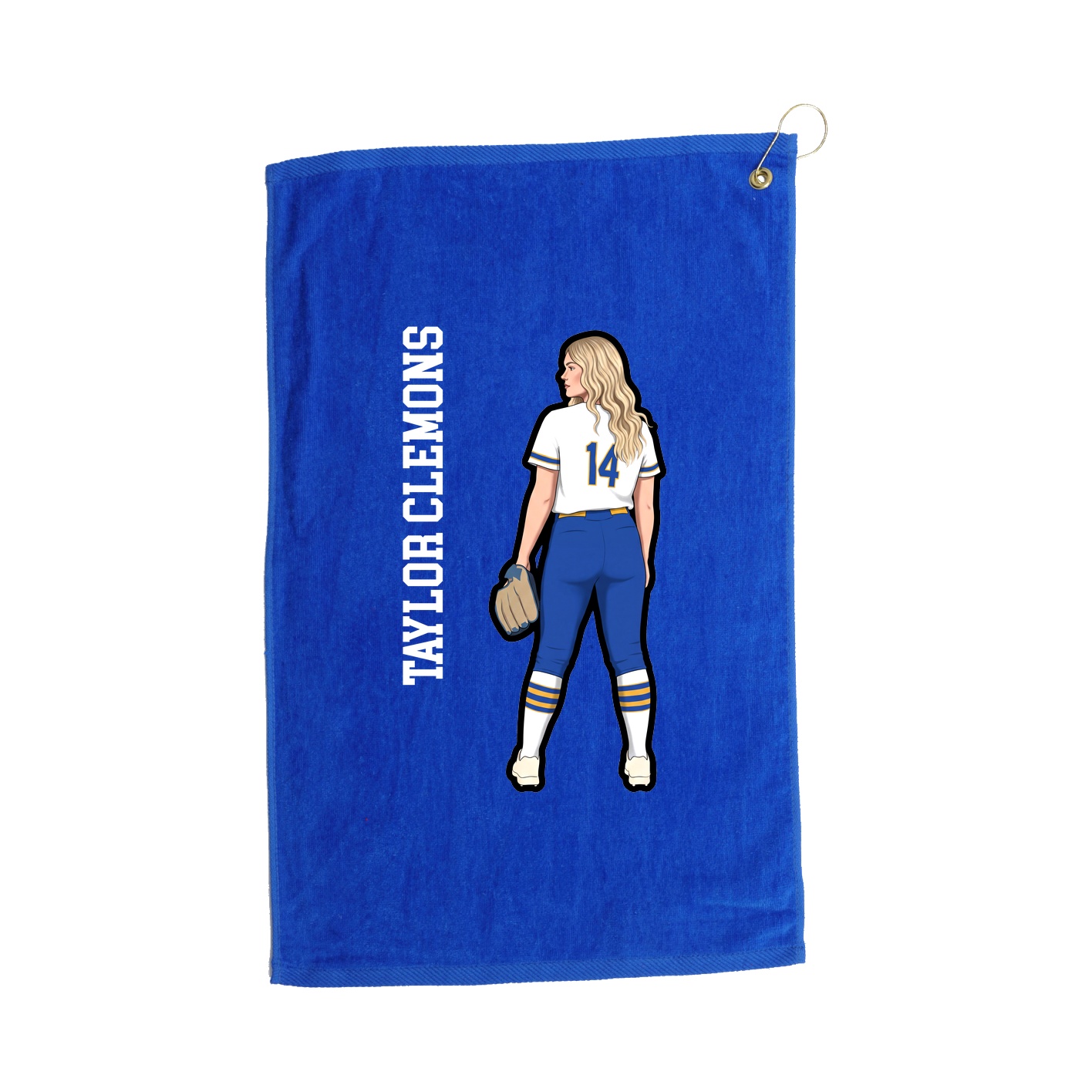 Golf Towel — Name Vertical in Royal