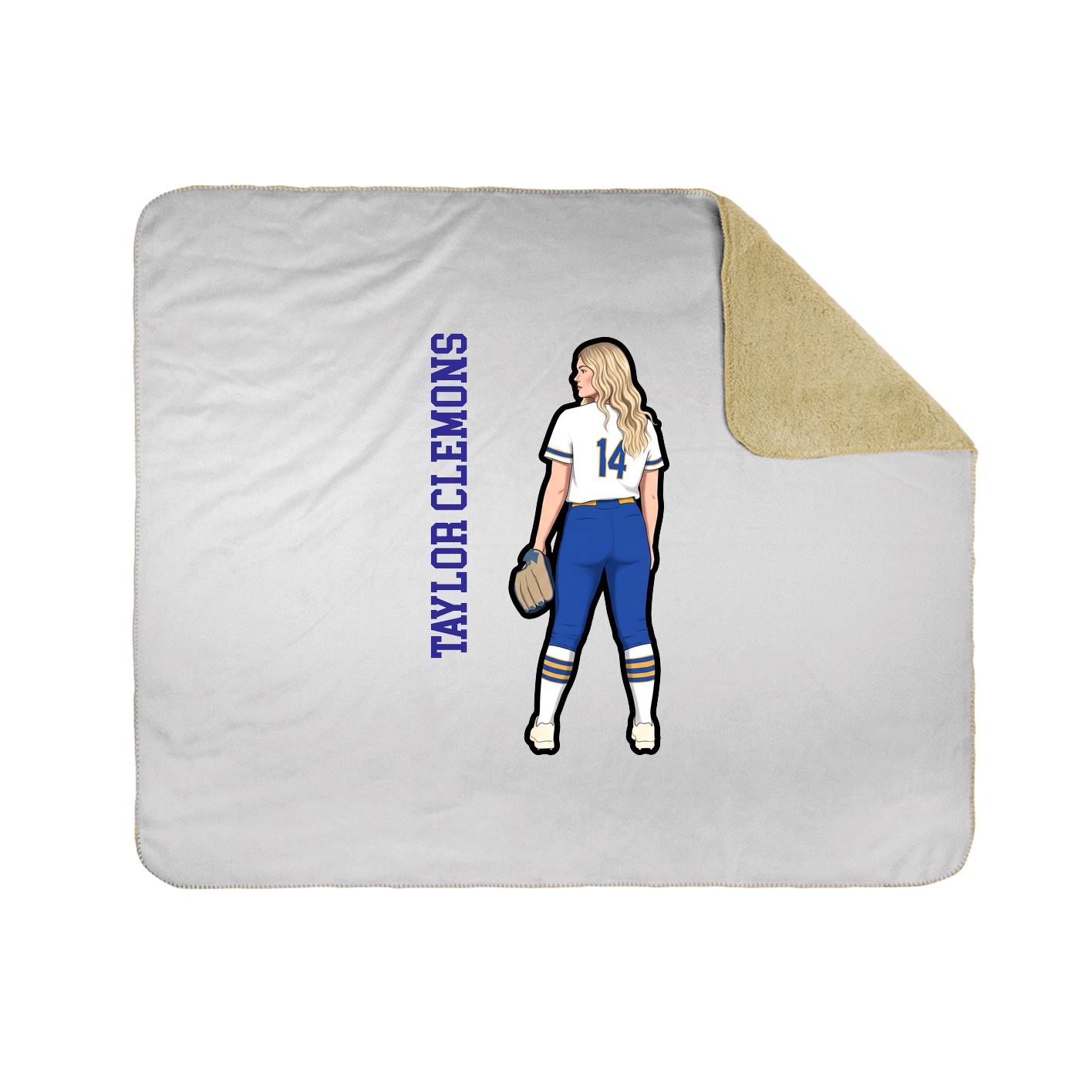 Throw Blanket — Name Vertical in White